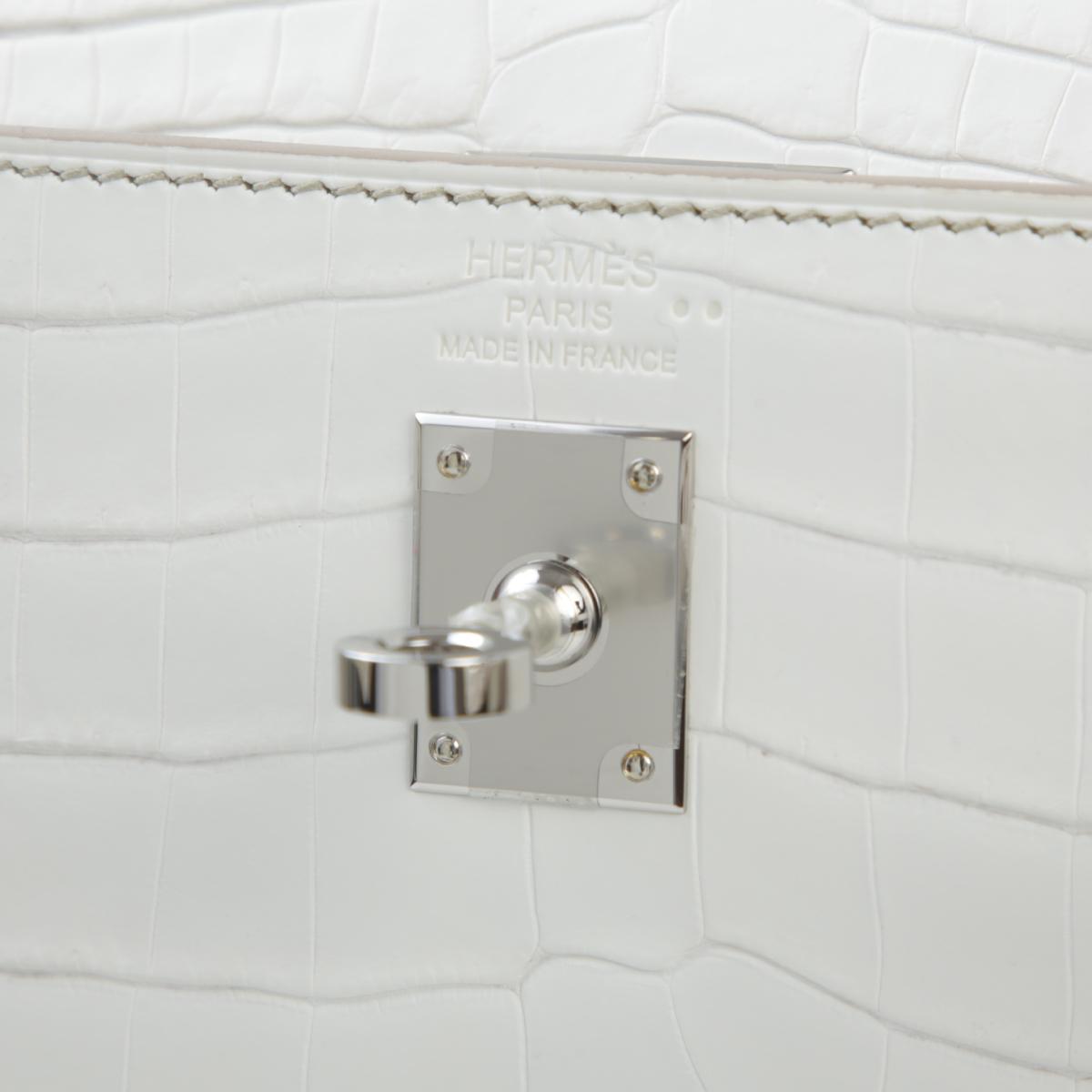 Brand New ( Rank N ) HERMÈS Limited Edition Kelly 25 Himalaya Matte Niloticus Crocodile Palladium hardware W (2024) - 13