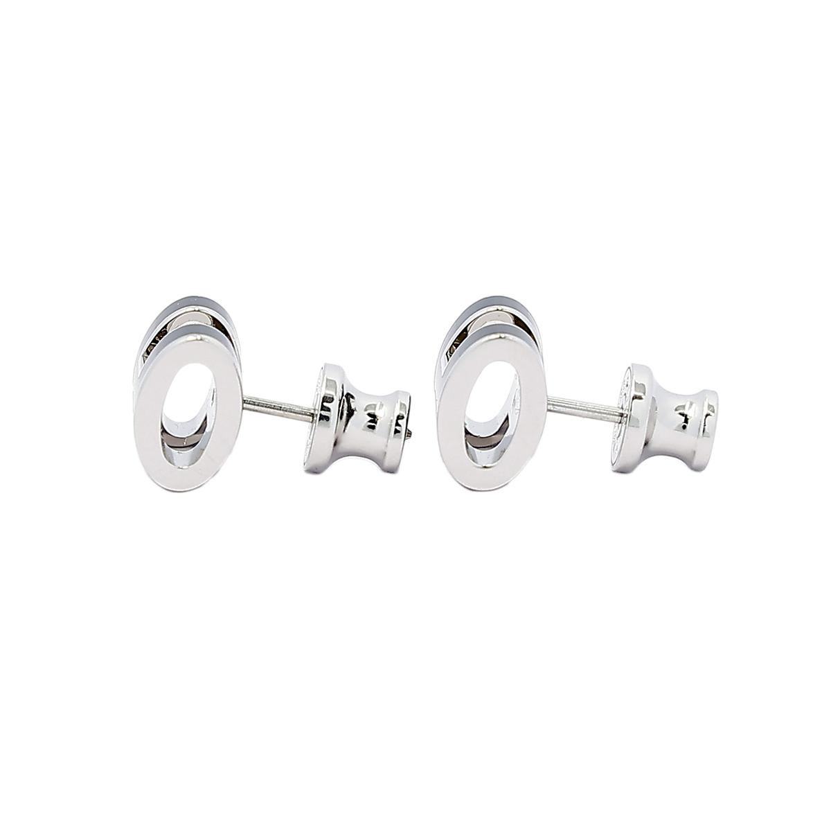 Brand New ( Rank N ) HERMÈS Mini Pop H earrings Black (89) Palladium hardware - 5