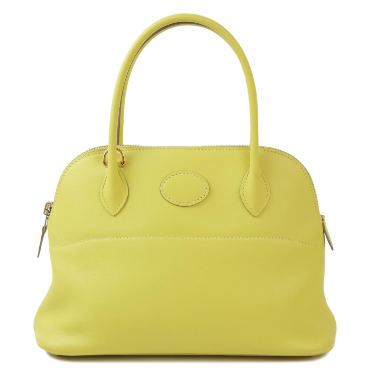 Very Good ( Rank A) HERMÈS Bolide 27 Lime (9R) Swift Gold hardware D (2019) - 1