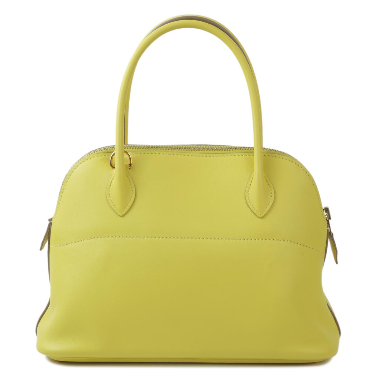 Very Good ( Rank A) HERMÈS Bolide 27 Lime (9R) Swift Gold hardware D (2019) - 3