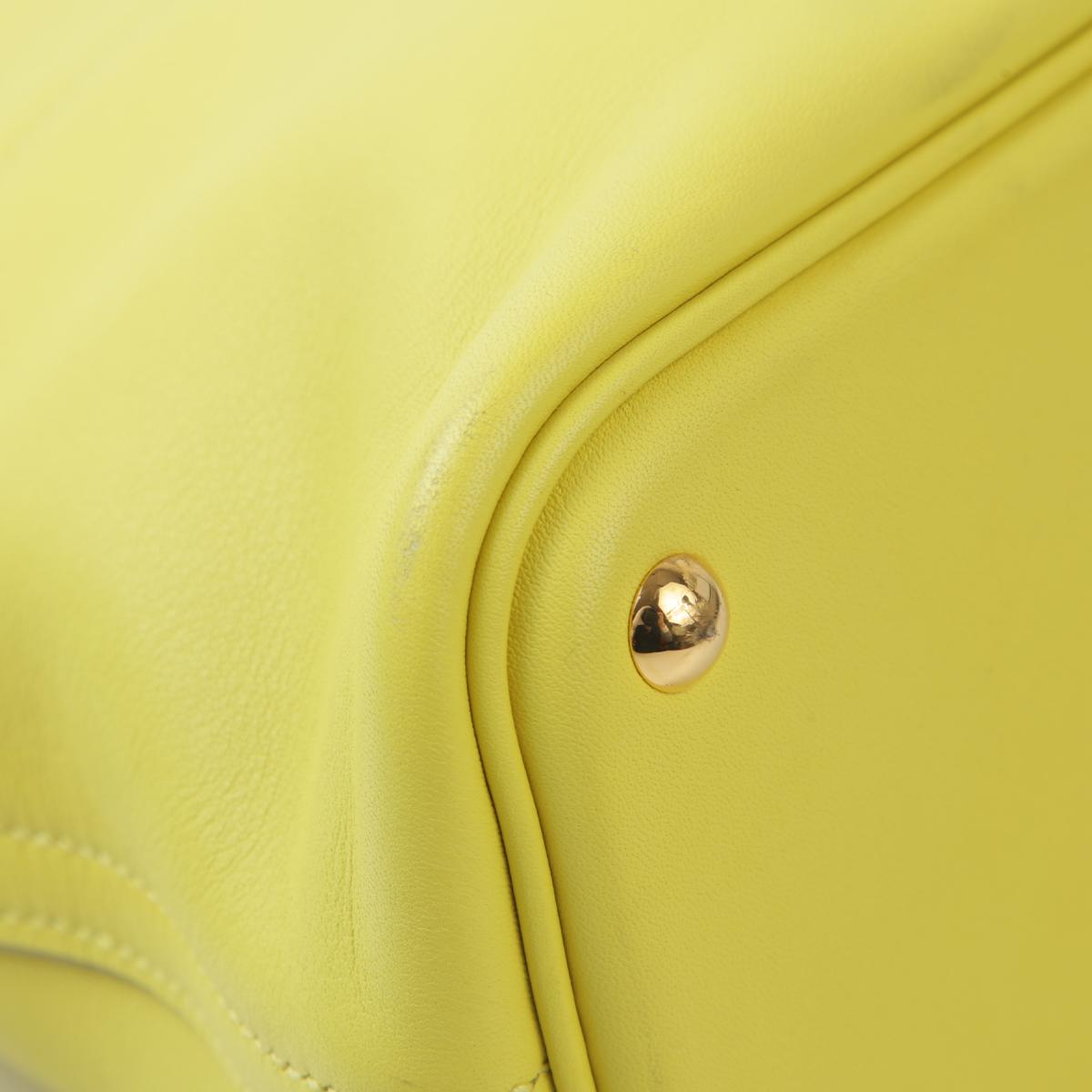 Very Good ( Rank A) HERMÈS Bolide 27 Lime (9R) Swift Gold hardware D (2019) - 10