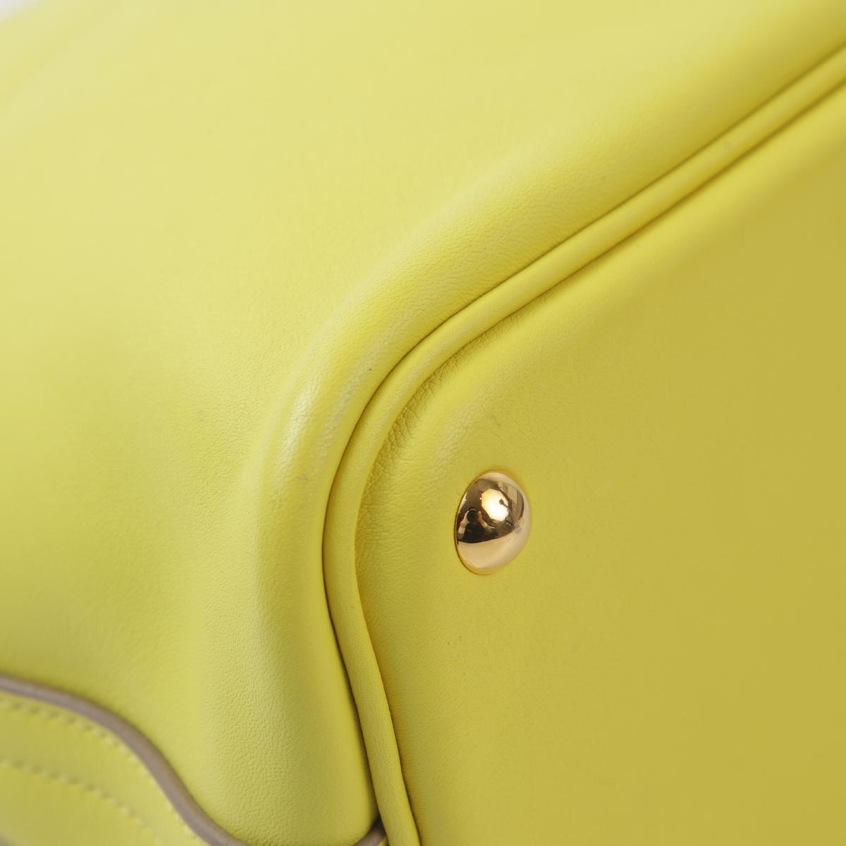 Very Good ( Rank A) HERMÈS Bolide 27 Lime (9R) Swift Gold hardware D (2019) - 8