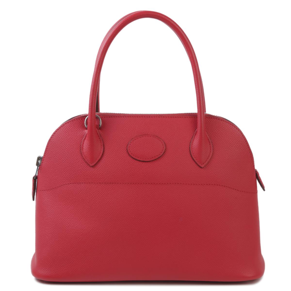 中古AB HERMÈS 爱马仕 Bolide 27 红色 Epsom牛皮 银扣 □N刻 2010年 - 1