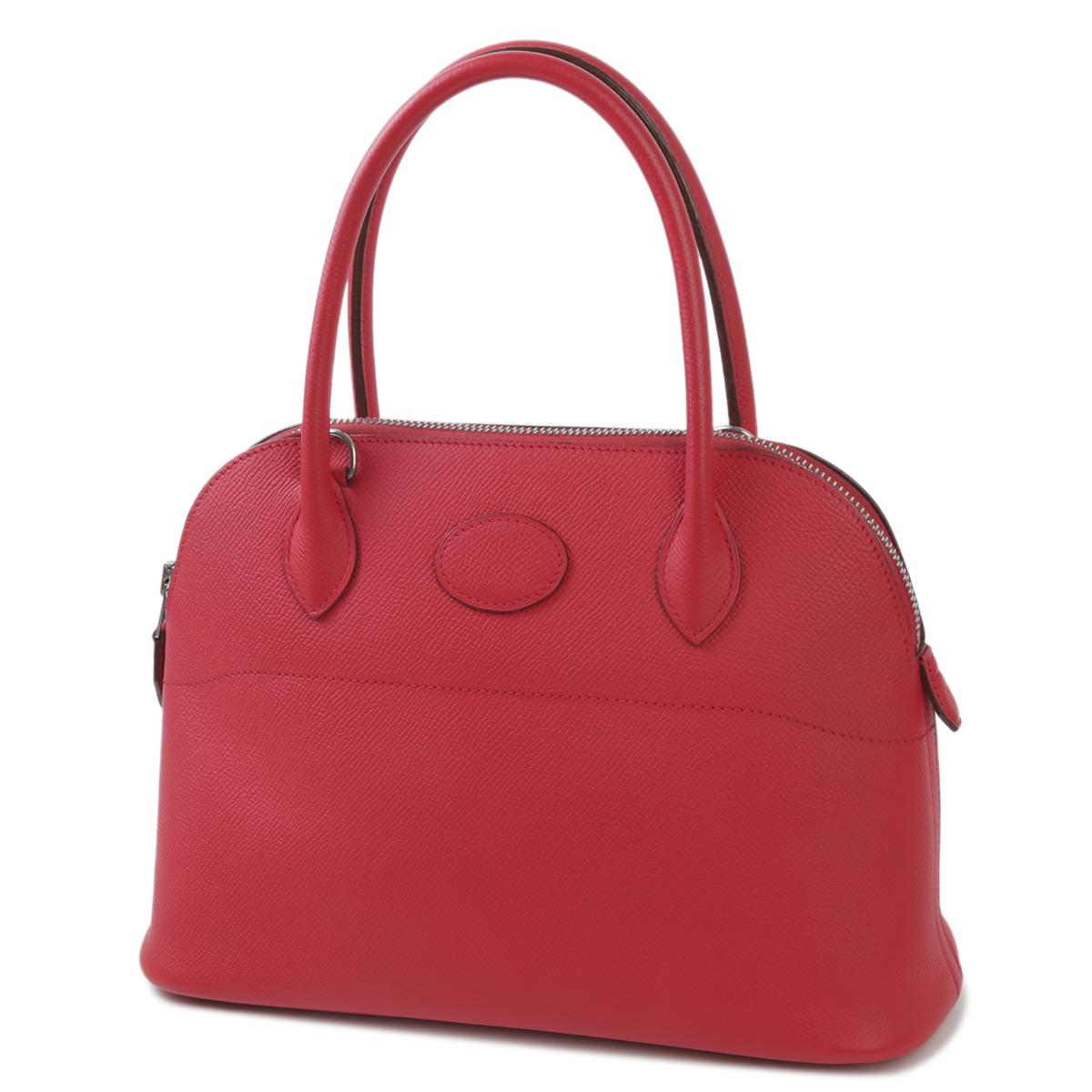 中古AB HERMÈS 爱马仕 Bolide 27 红色 Epsom牛皮 银扣 □N刻 2010年 - 2