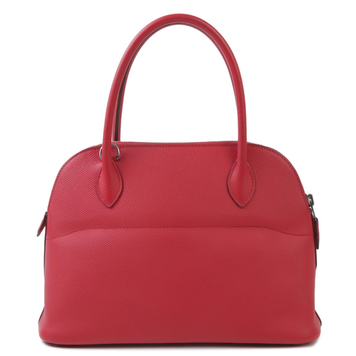 中古AB HERMÈS 爱马仕 Bolide 27 红色 Epsom牛皮 银扣 □N刻 2010年 - 3
