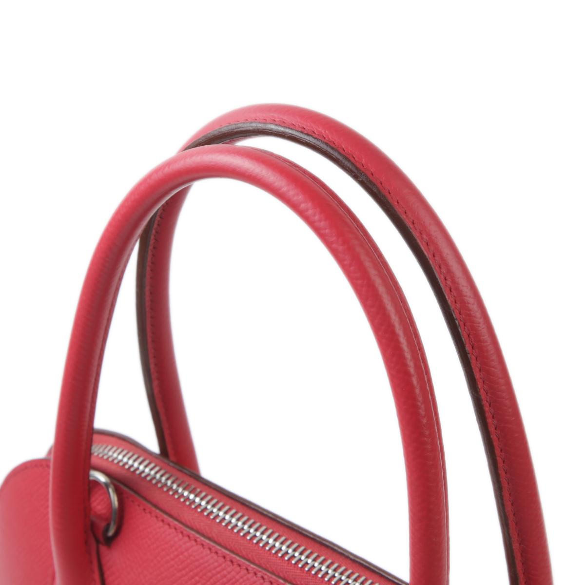 中古AB HERMÈS 爱马仕 Bolide 27 红色 Epsom牛皮 银扣 □N刻 2010年 - 6