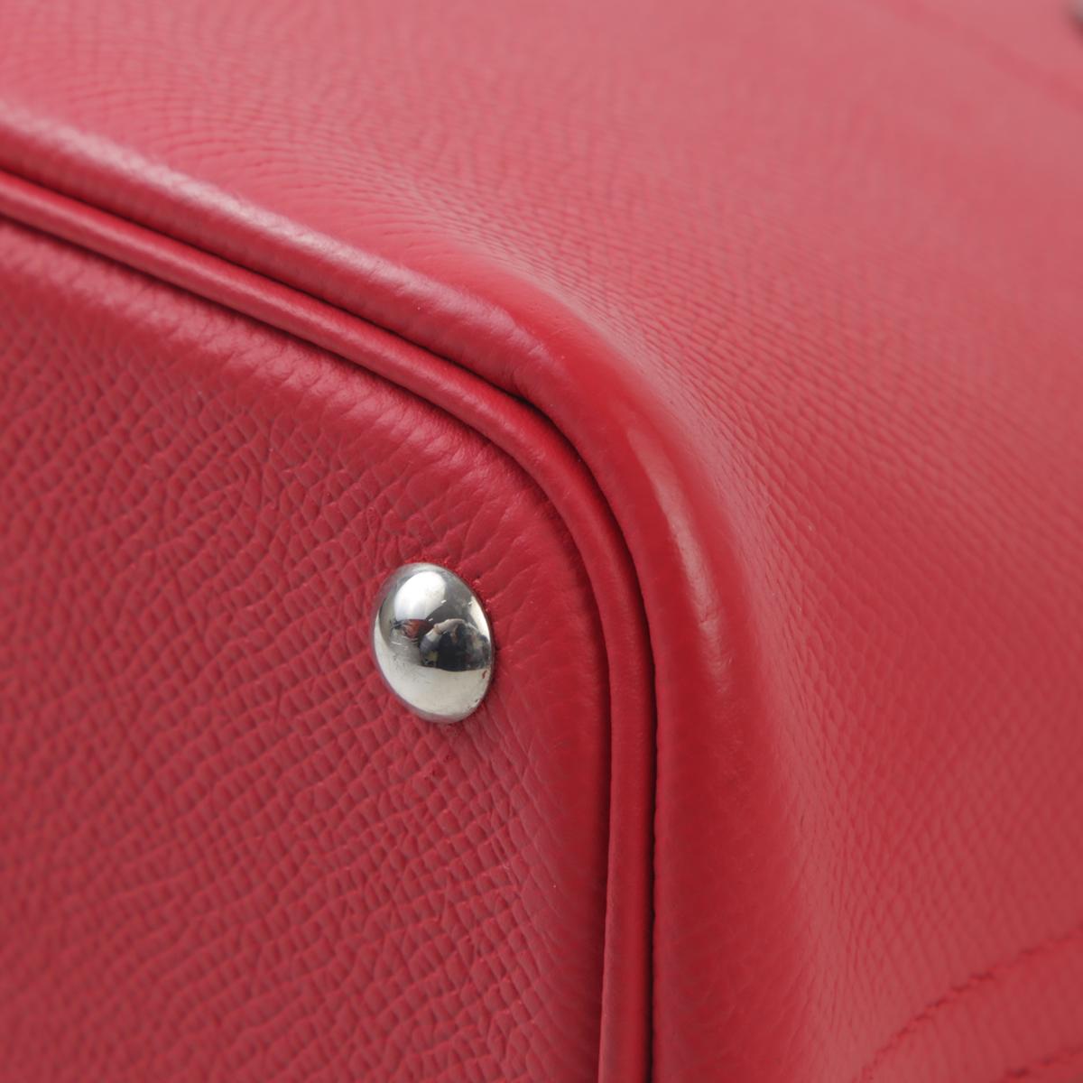中古AB HERMÈS 爱马仕 Bolide 27 红色 Epsom牛皮 银扣 □N刻 2010年 - 9