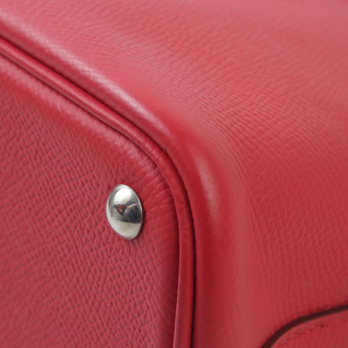 中古AB HERMÈS 爱马仕 Bolide 27 红色 Epsom牛皮 银扣 □N刻 2010年 - 11