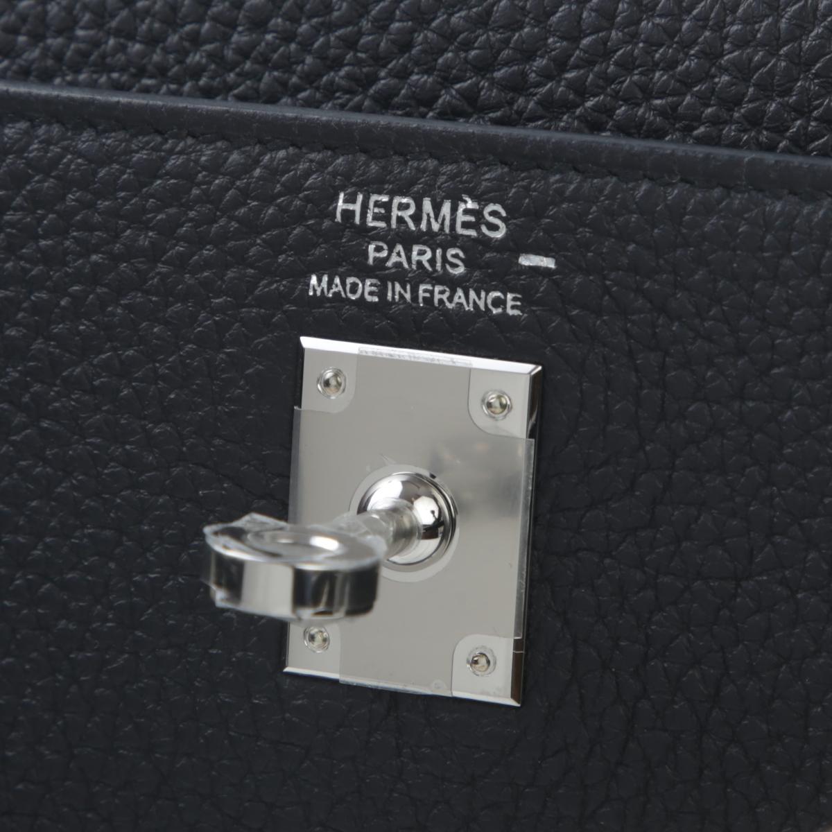 未使用保存品 HERMÈS 愛馬仕 Kelly 25 89 黑色 Noir Togo小牛皮 蜥蜴皮 銀扣 B刻 2023年 - 13