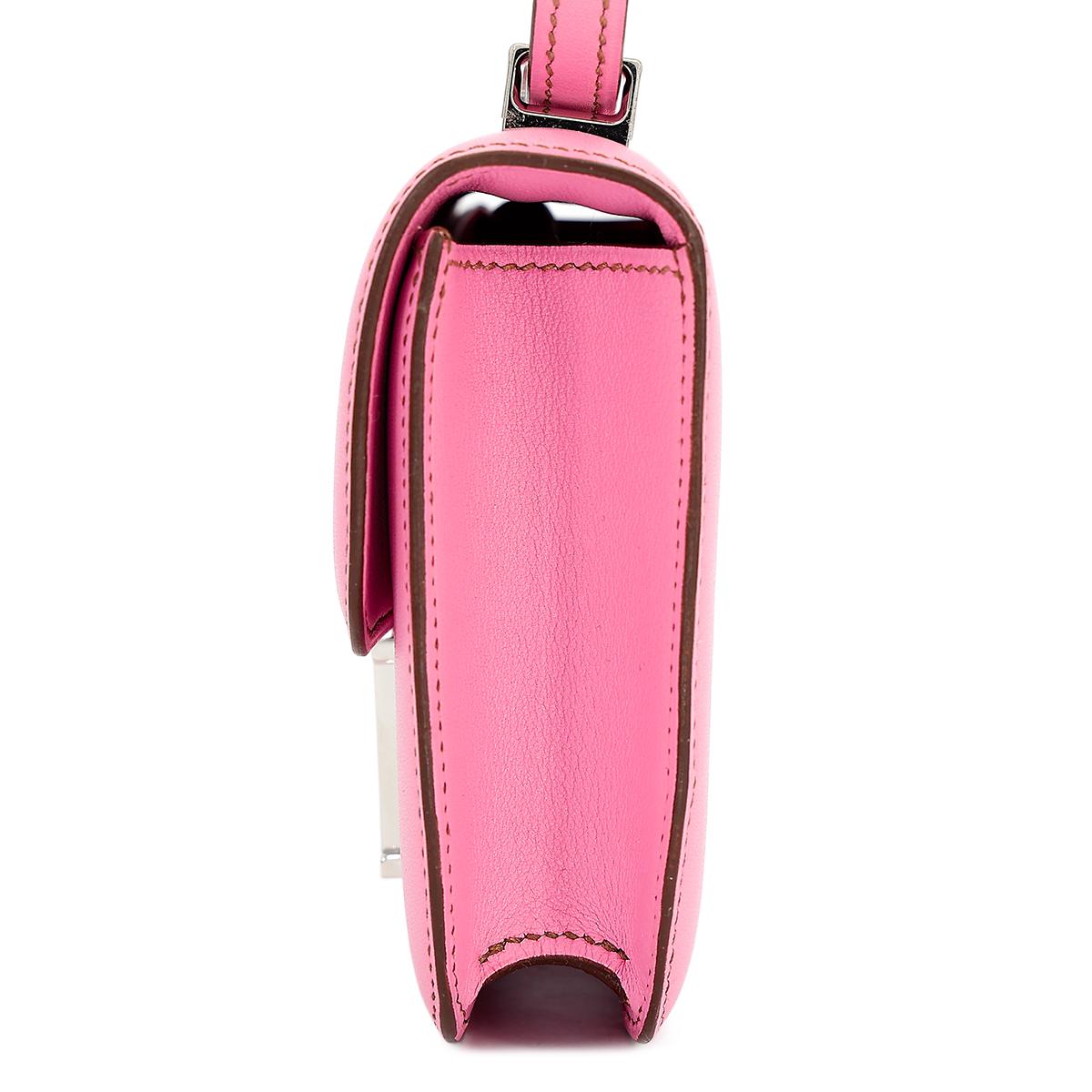 Very Good ( Rank A) HERMÈS Micro Constance Pink (5P) Swift Palladium hardware Square N (2010) - 4