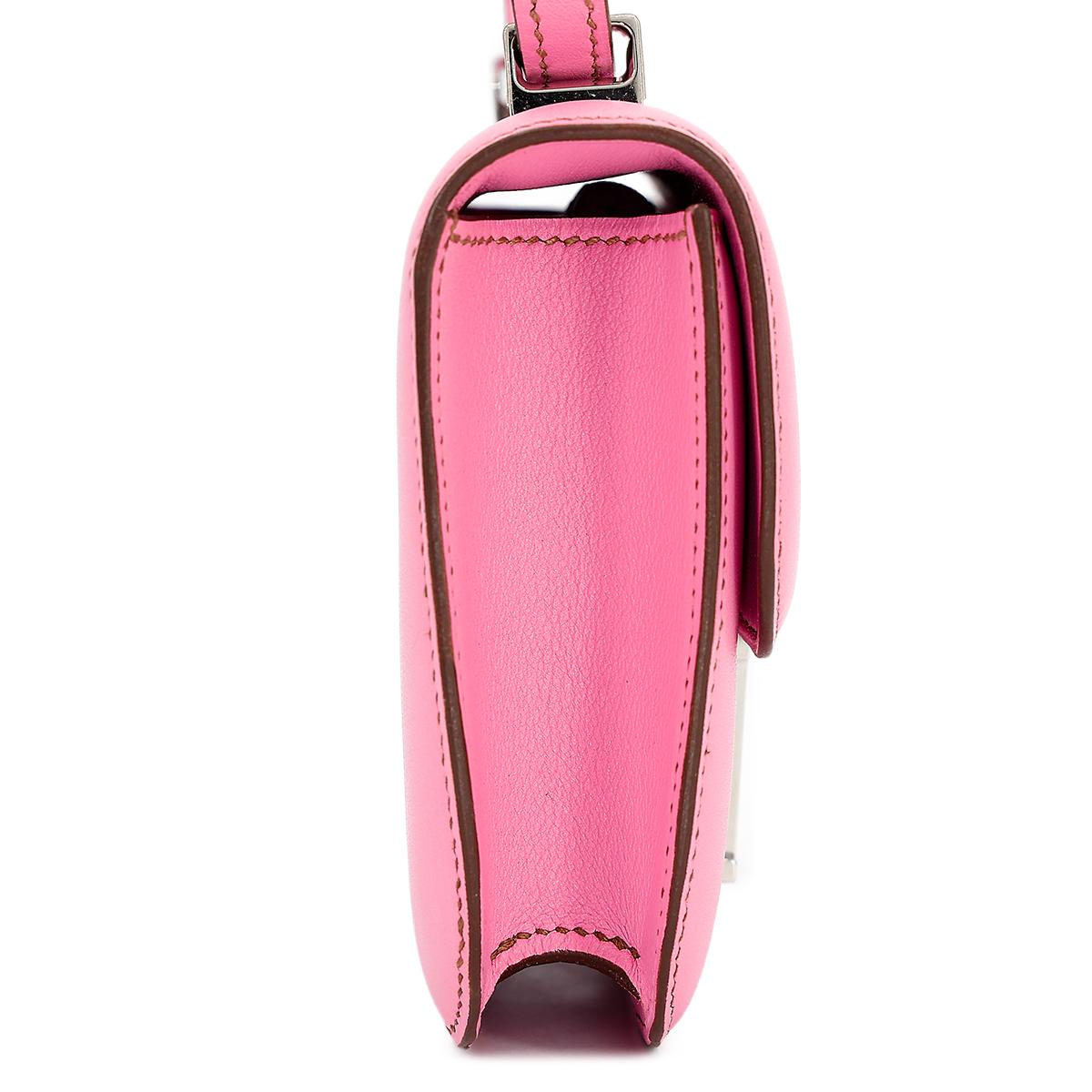 Very Good ( Rank A) HERMÈS Micro Constance Pink (5P) Swift Palladium hardware Square N (2010) - 5
