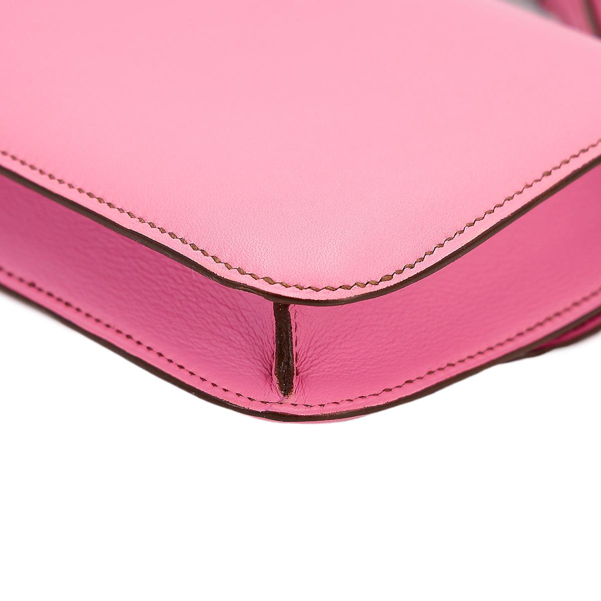 Very Good ( Rank A) HERMÈS Micro Constance Pink (5P) Swift Palladium hardware Square N (2010) - 12