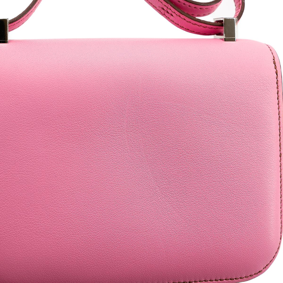 Very Good ( Rank A) HERMÈS Micro Constance Pink (5P) Swift Palladium hardware Square N (2010) - 14