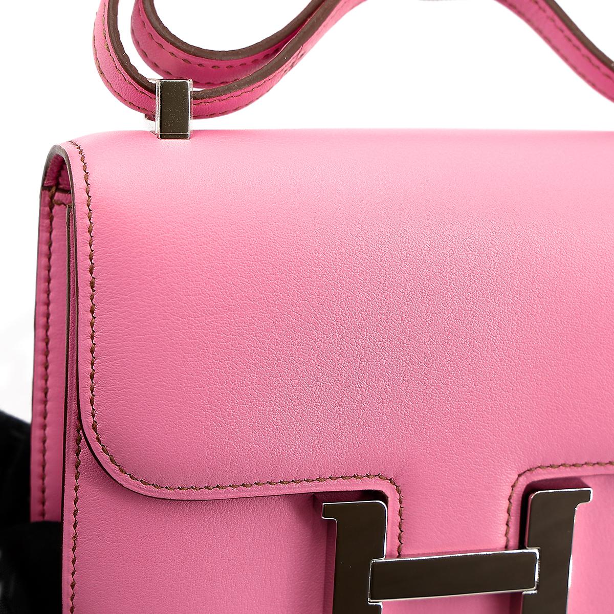 Very Good ( Rank A) HERMÈS Micro Constance Pink (5P) Swift Palladium hardware Square N (2010) - 15
