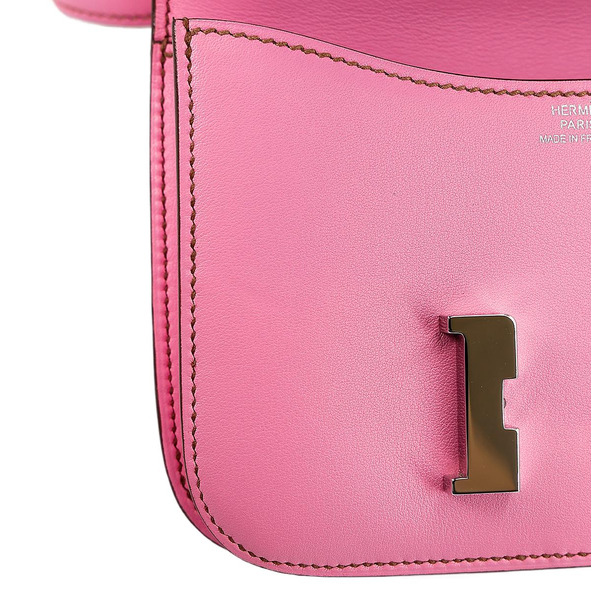 Very Good ( Rank A) HERMÈS Micro Constance Pink (5P) Swift Palladium hardware Square N (2010) - 18