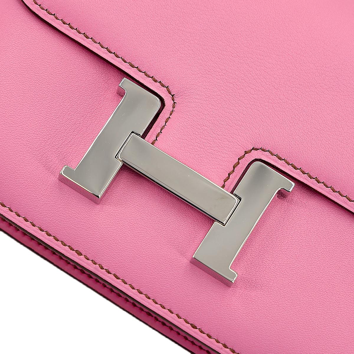 Very Good ( Rank A) HERMÈS Micro Constance Pink (5P) Swift Palladium hardware Square N (2010) - 16