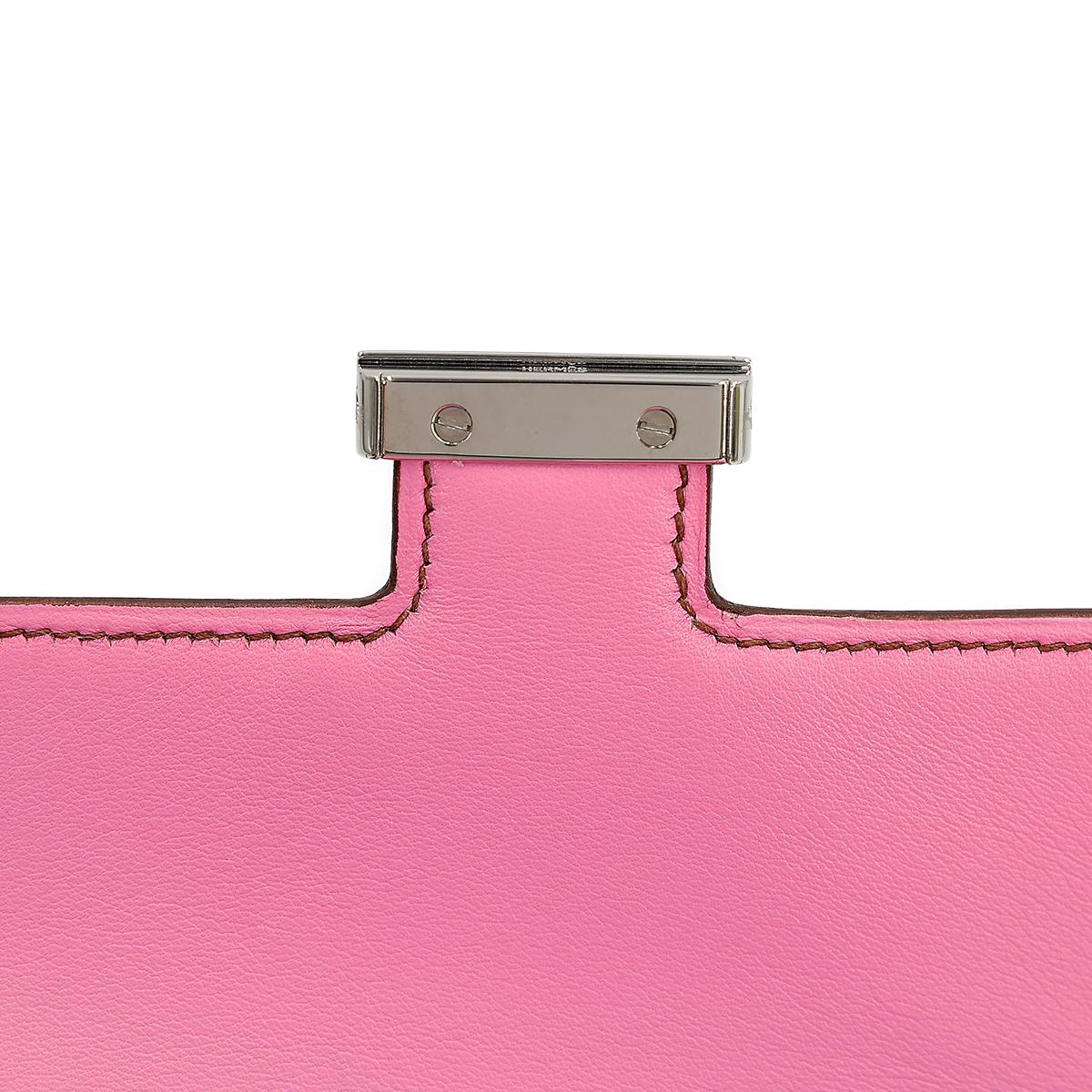 Very Good ( Rank A) HERMÈS Micro Constance Pink (5P) Swift Palladium hardware Square N (2010) - 19