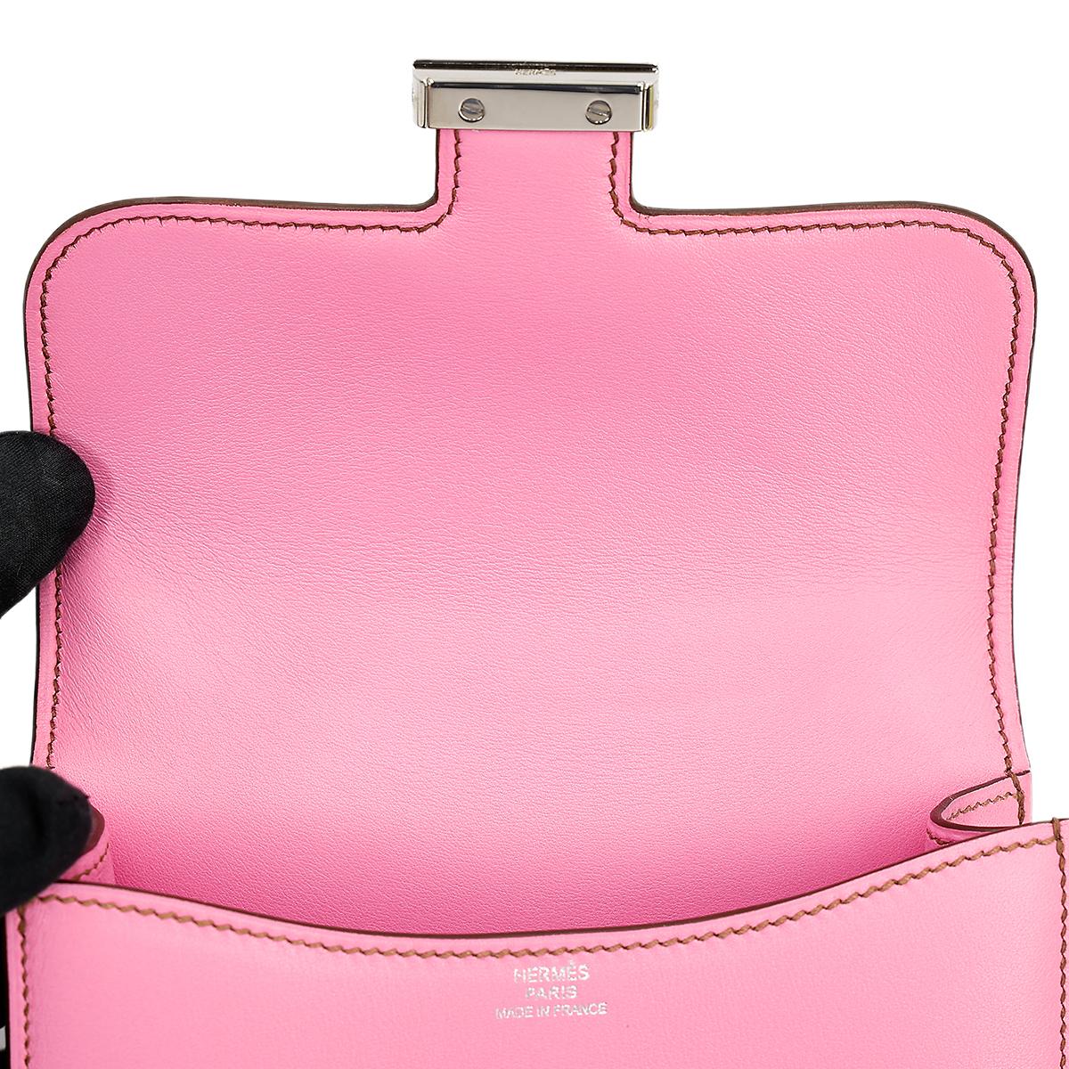 Very Good ( Rank A) HERMÈS Micro Constance Pink (5P) Swift Palladium hardware Square N (2010) - 20