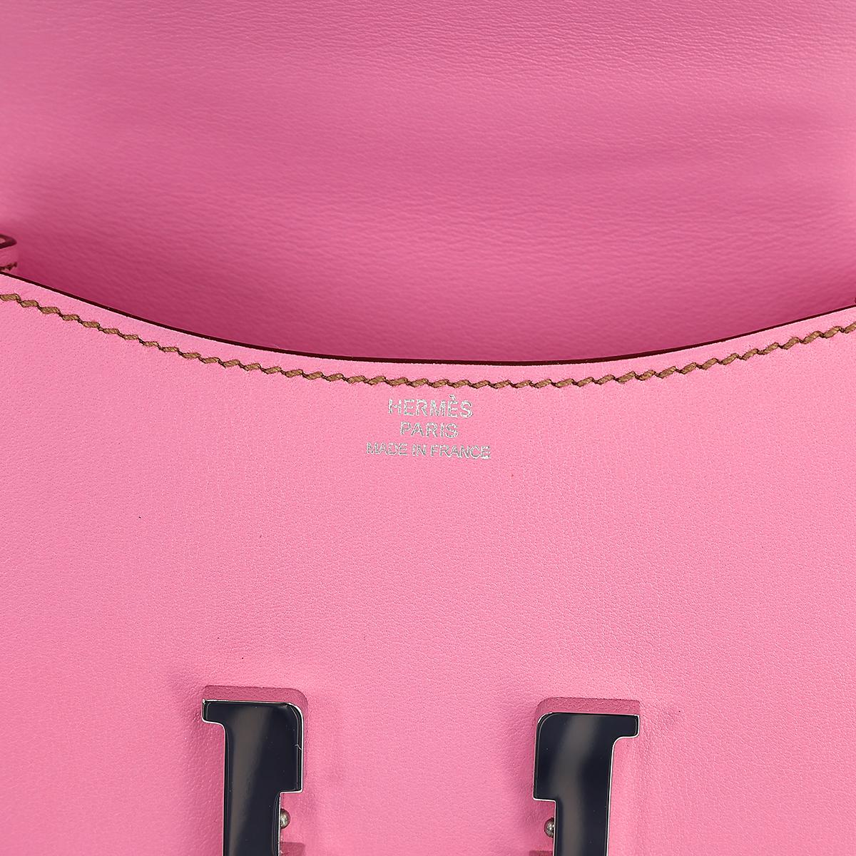 Very Good ( Rank A) HERMÈS Micro Constance Pink (5P) Swift Palladium hardware Square N (2010) - 21