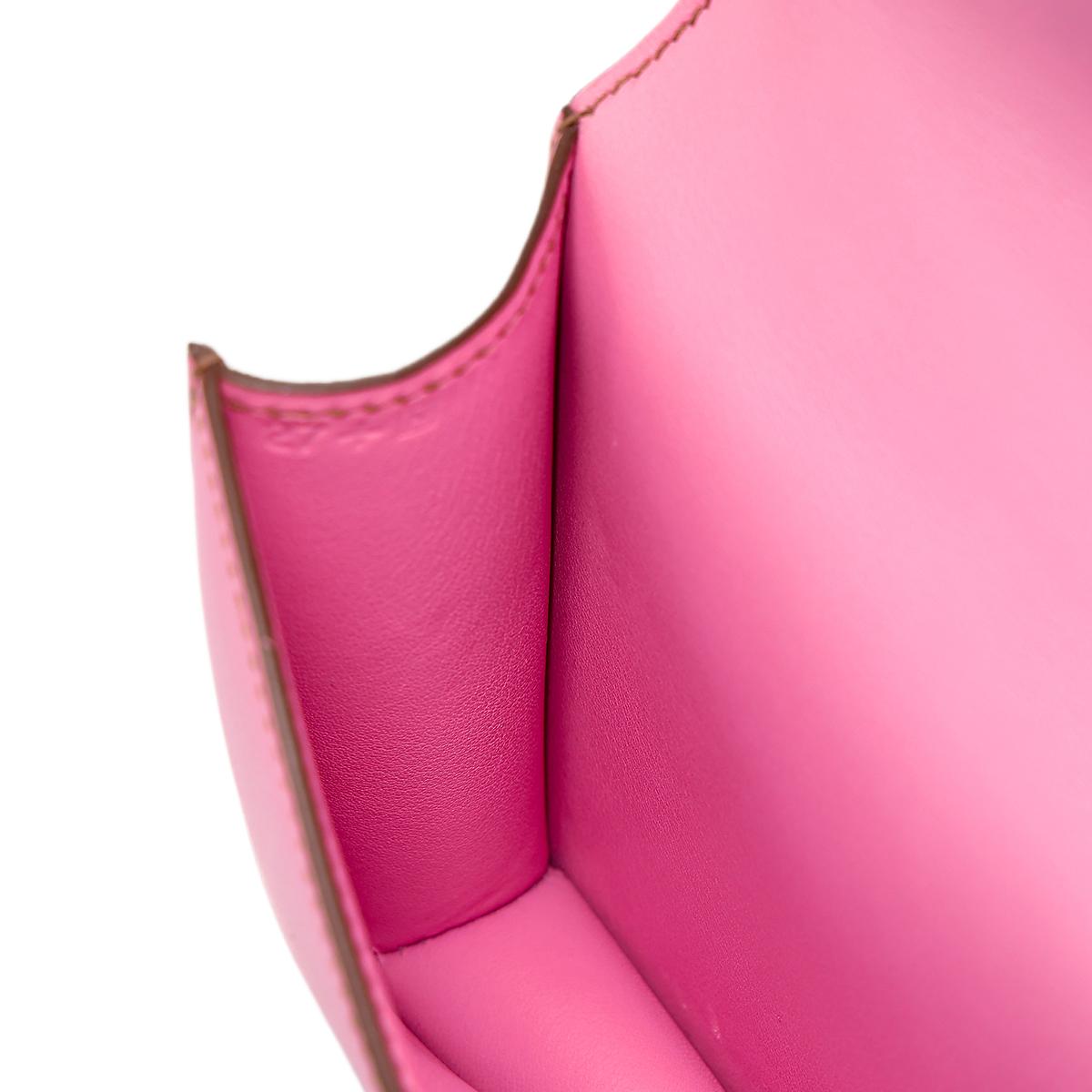 Very Good ( Rank A) HERMÈS Micro Constance Pink (5P) Swift Palladium hardware Square N (2010) - 24