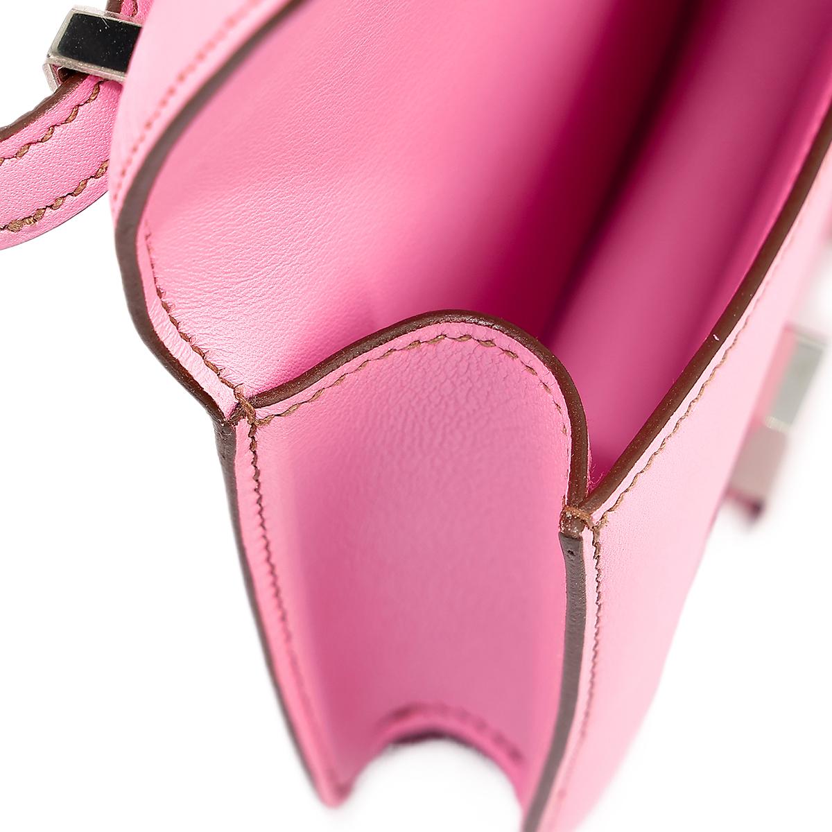 Very Good ( Rank A) HERMÈS Micro Constance Pink (5P) Swift Palladium hardware Square N (2010) - 27