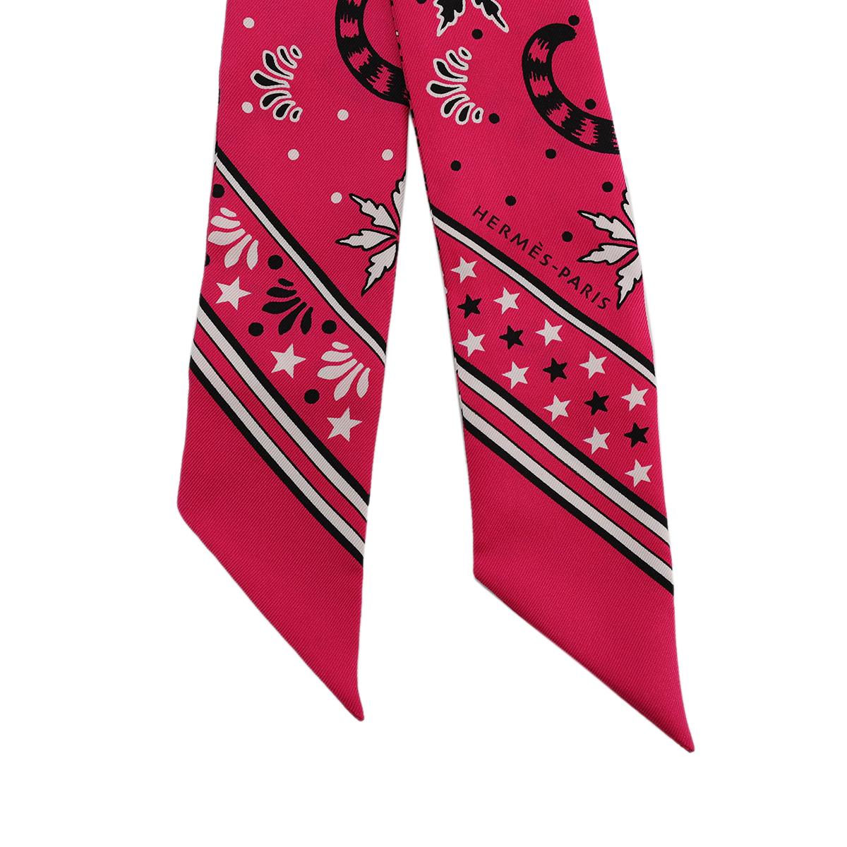 Unused ( Rank NS ) HERMÈS Twilly Les Leopards Bandana
Pink Silk - 4