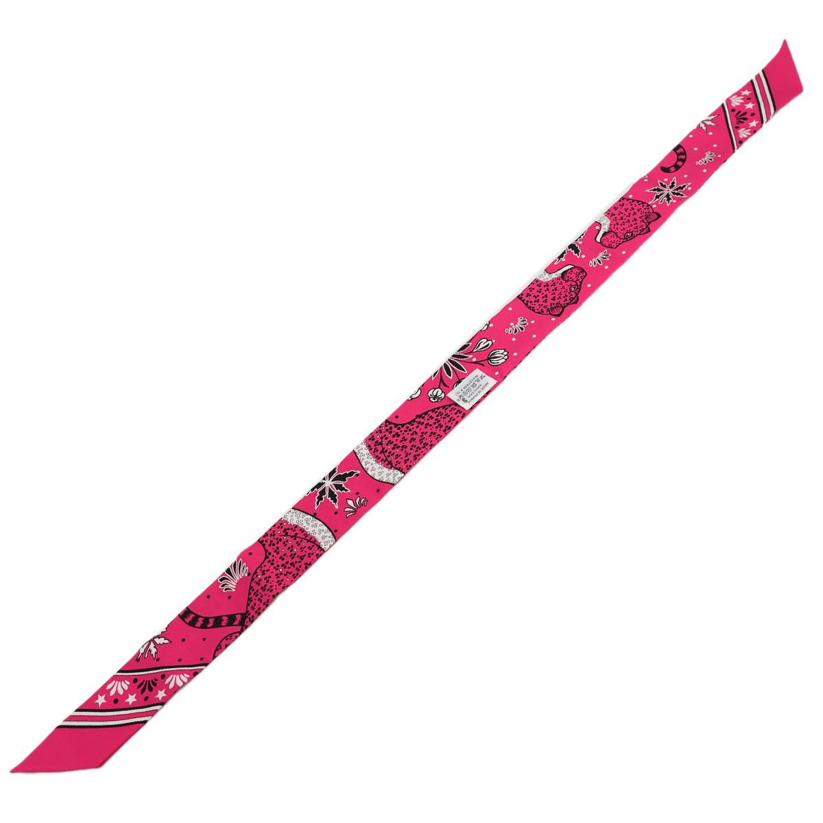Unused ( Rank NS ) HERMÈS Twilly Les Leopards Bandana
Pink Silk - 6