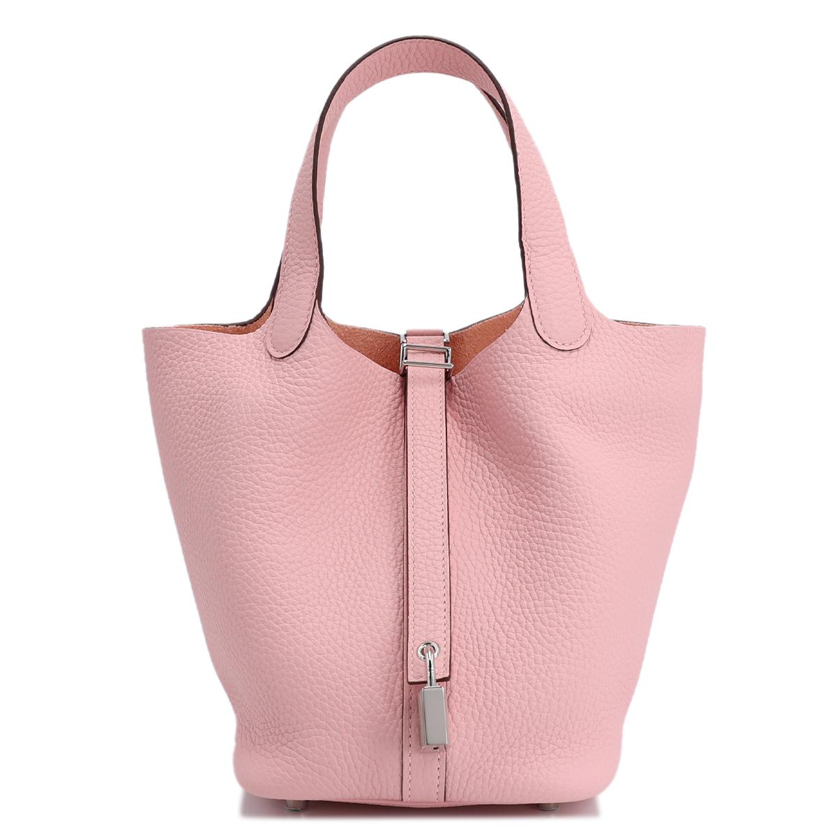 Unused ( Rank NS ) HERMÈS Picotin Lock PM Rose Sakura (3Q) Clemence Palladium hardware U (2022) - 1