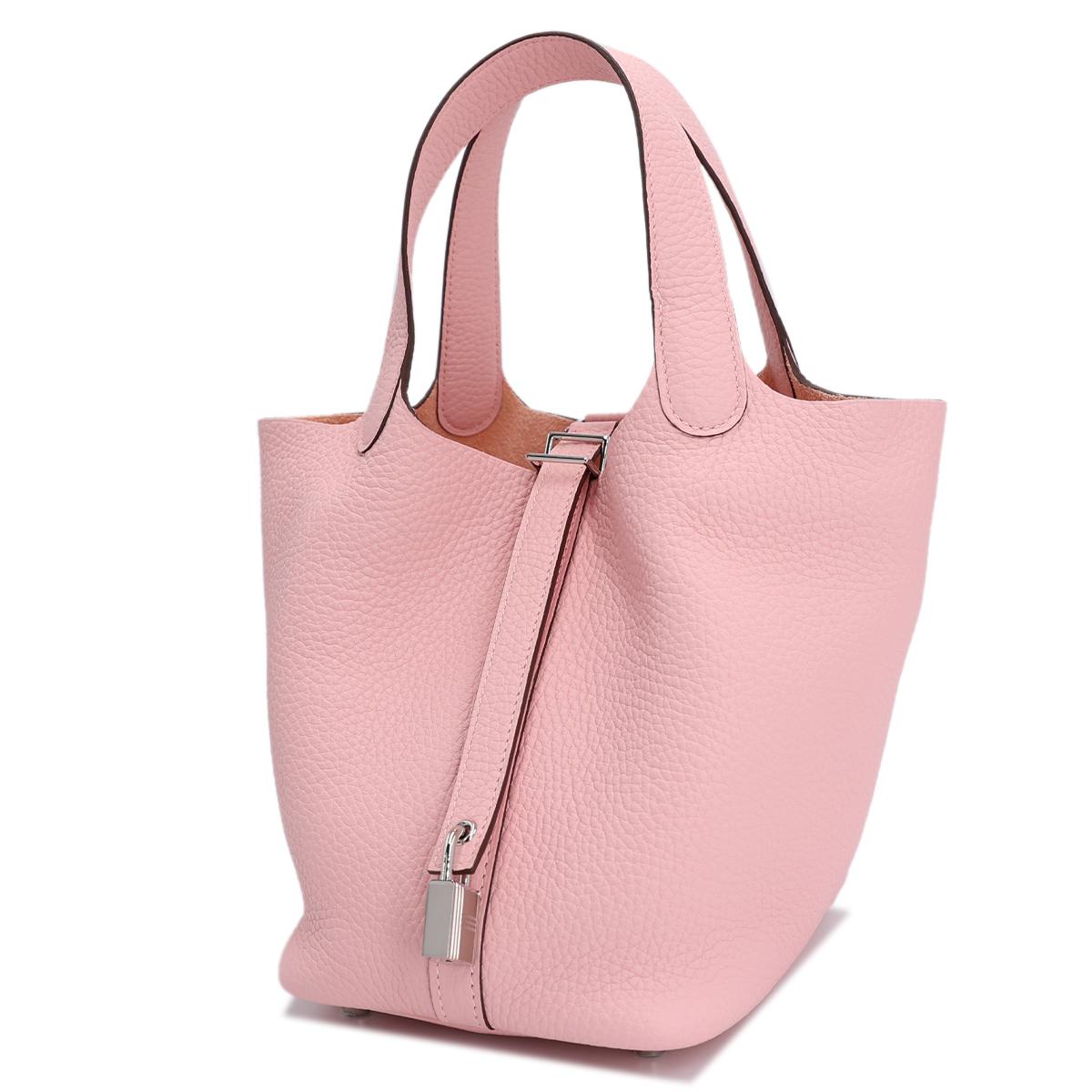 Unused ( Rank NS ) HERMÈS Picotin Lock PM Rose Sakura (3Q) Clemence Palladium hardware U (2022) - 2