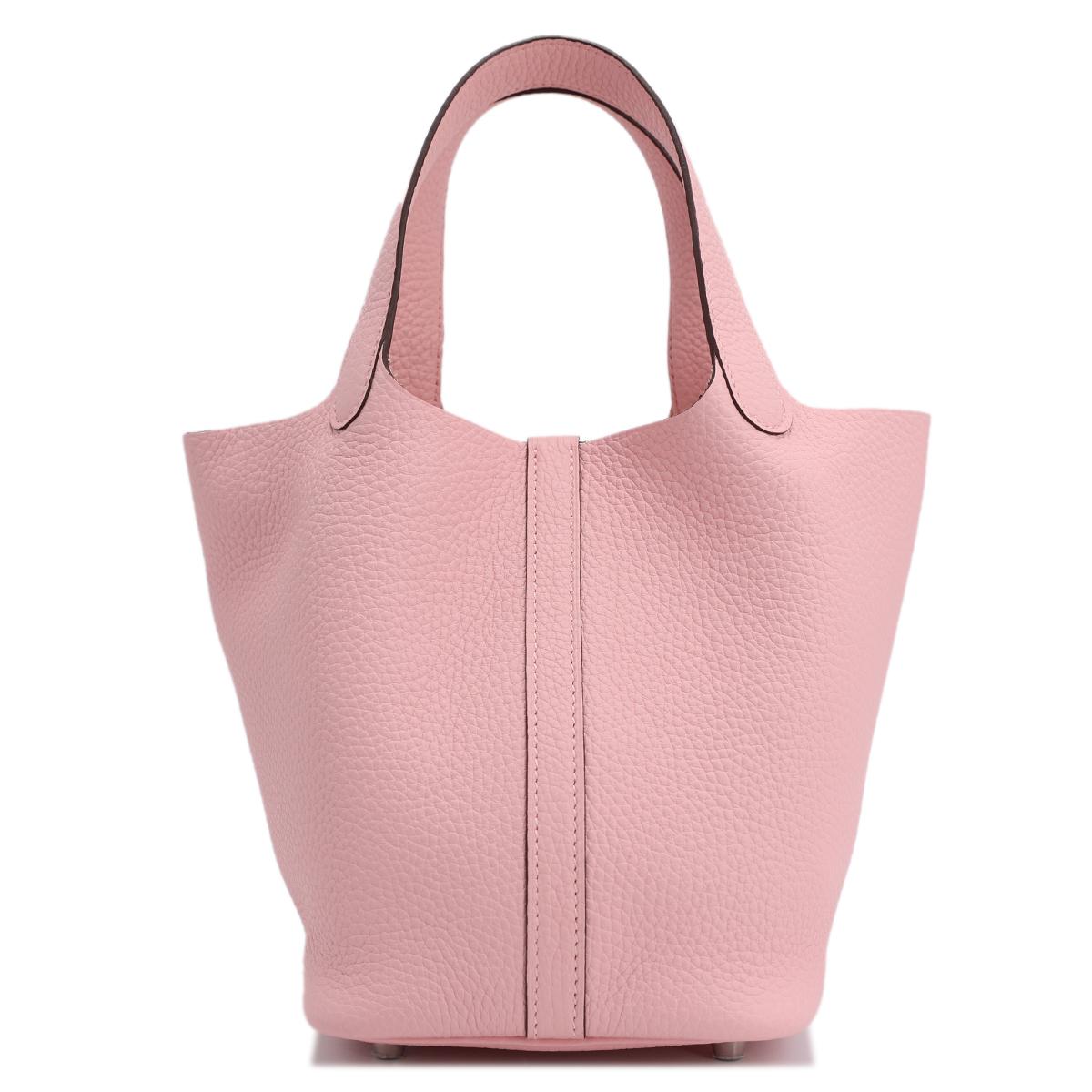 Unused ( Rank NS ) HERMÈS Picotin Lock PM Rose Sakura (3Q) Clemence Palladium hardware U (2022) - 3