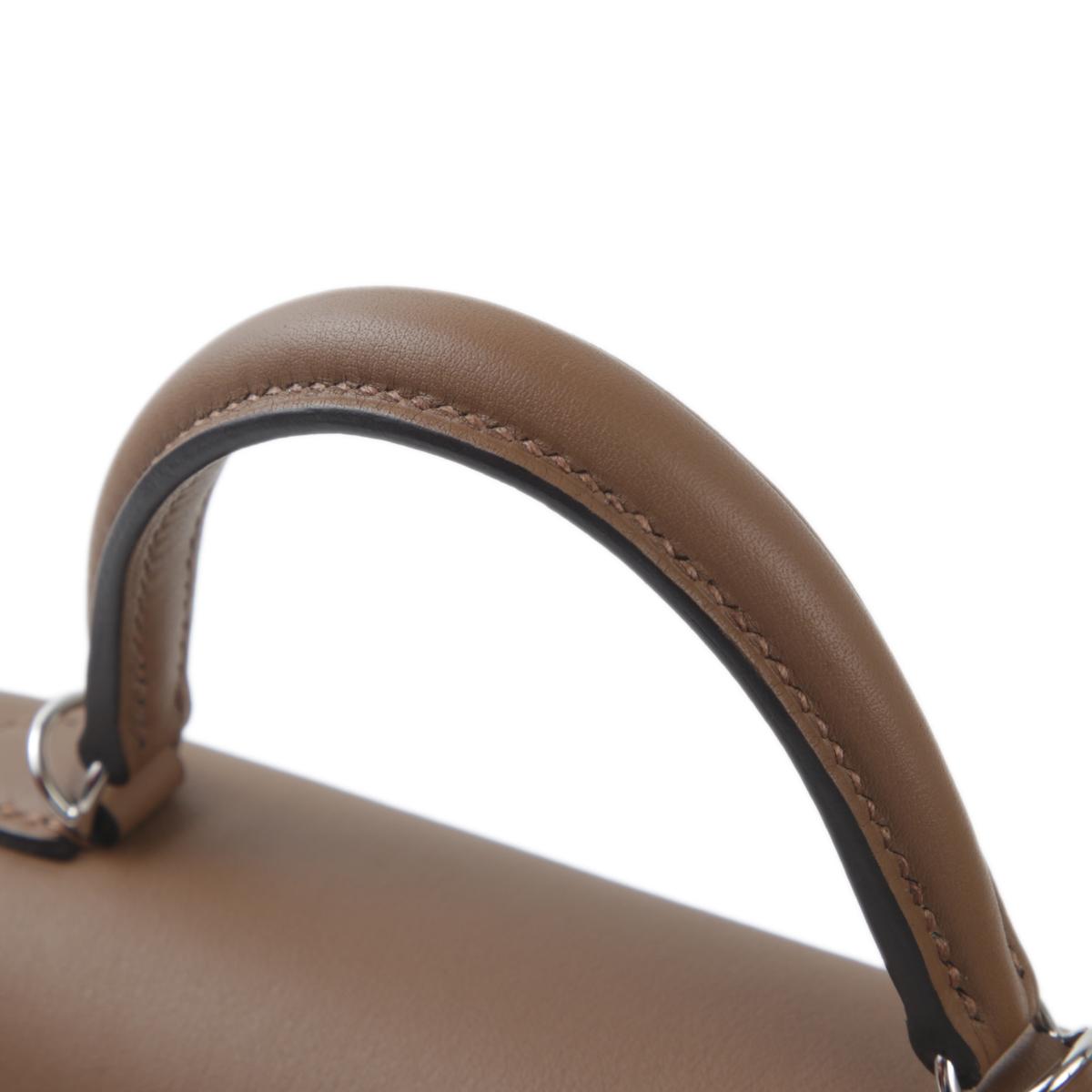 Brand new ( Rank N ) HERMÈS Limited Edition Kelly Picnic Mini  Alezan (3G) Swift Osier Wicker Palladium hardware W (2024) - 6