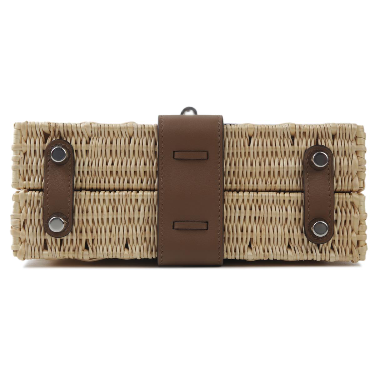 Brand new ( Rank N ) HERMÈS Limited Edition Kelly Picnic Mini  Alezan (3G) Swift Osier Wicker Palladium hardware W (2024) - 7