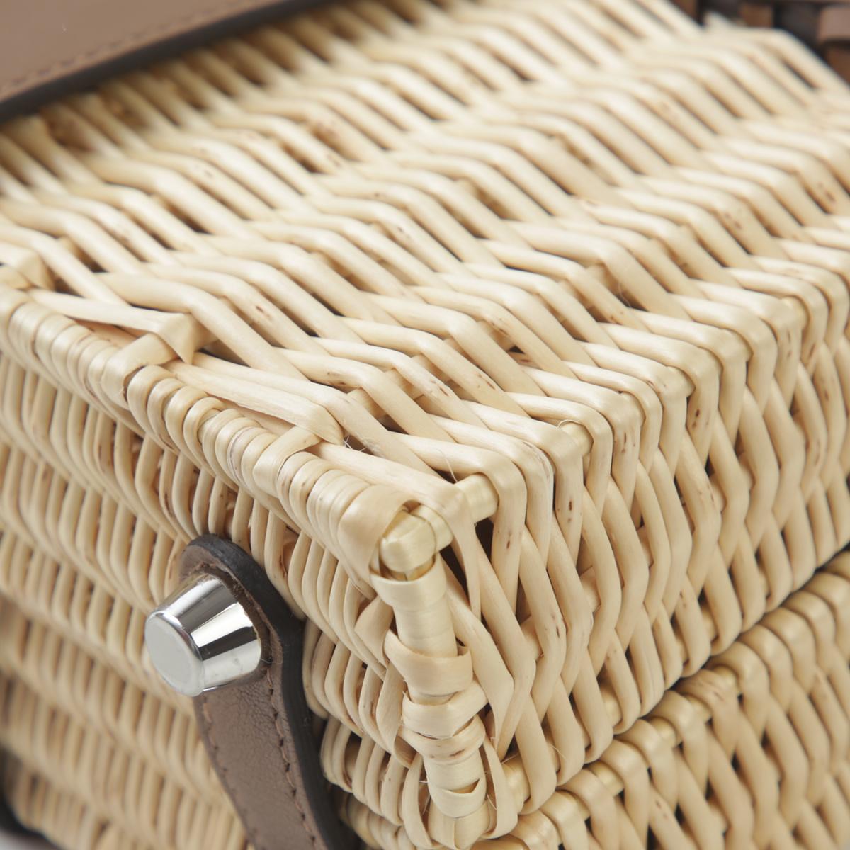 Brand new ( Rank N ) HERMÈS Limited Edition Kelly Picnic Mini  Alezan (3G) Swift Osier Wicker Palladium hardware W (2024) - 11