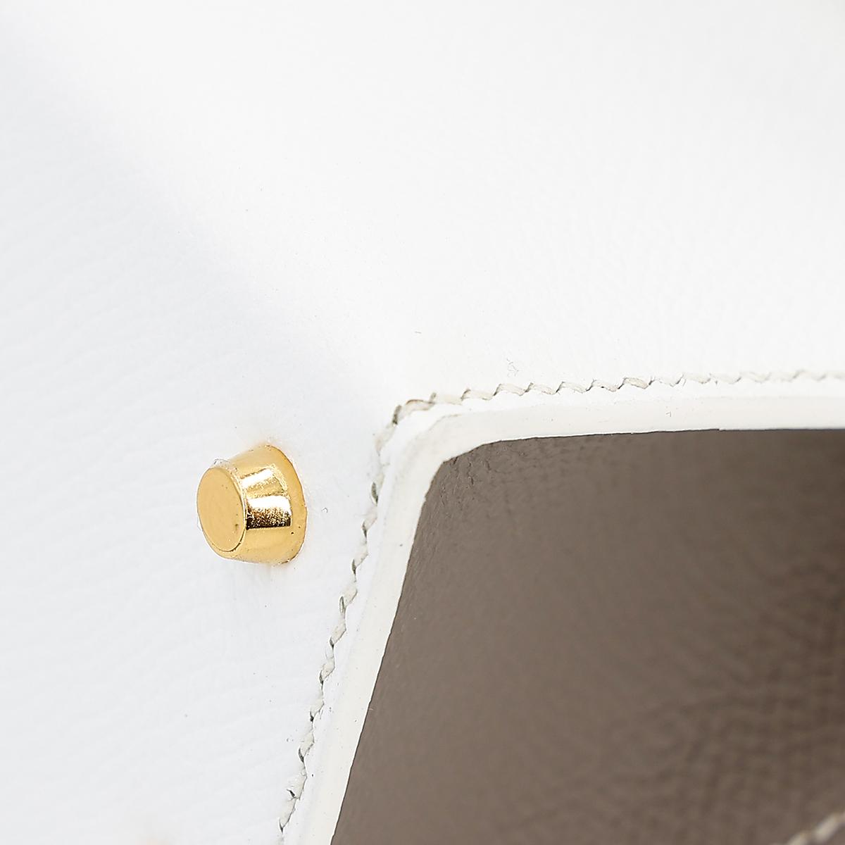Unused ( Rank NS ) HERMÈS Special Order Mini Kelly II Gris Asphalte (M8) White (01) Epsom Permabrass hardware Y (2020) - 8