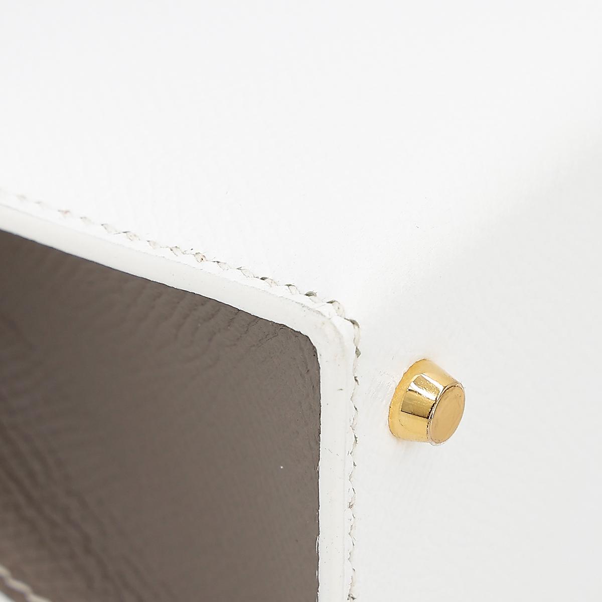 Unused ( Rank NS ) HERMÈS Special Order Mini Kelly II Gris Asphalte (M8) White (01) Epsom Permabrass hardware Y (2020) - 9