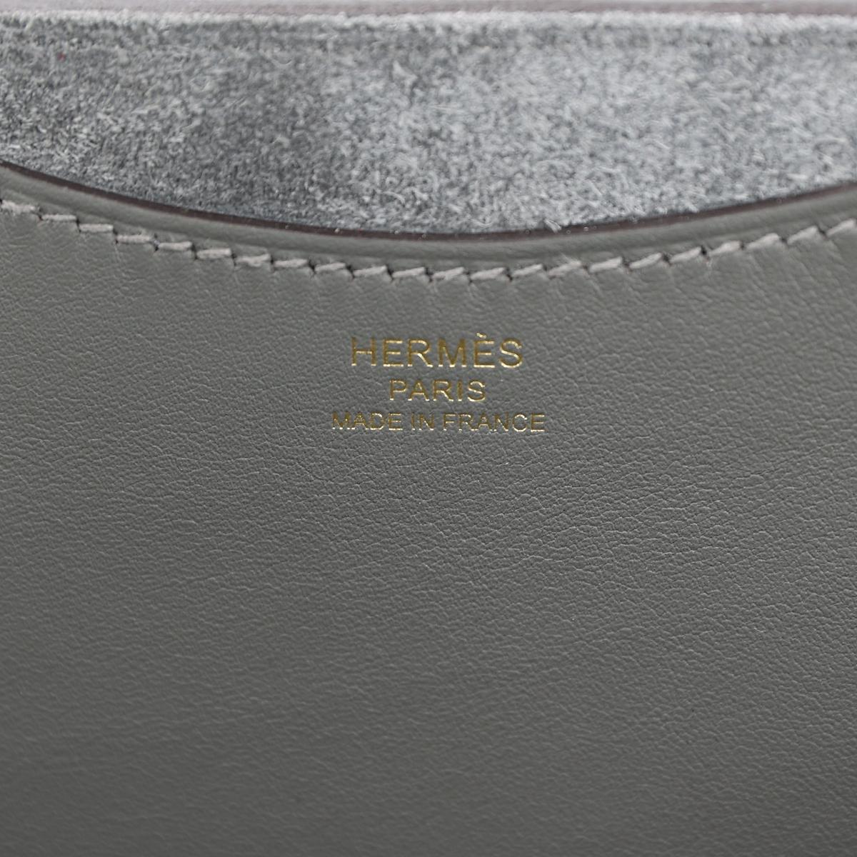 Brand New ( Rank N ) HERMÈS In-The-Loop 18 Gris Meyer (0L) Clemence Gold hardware B (2023) - 17