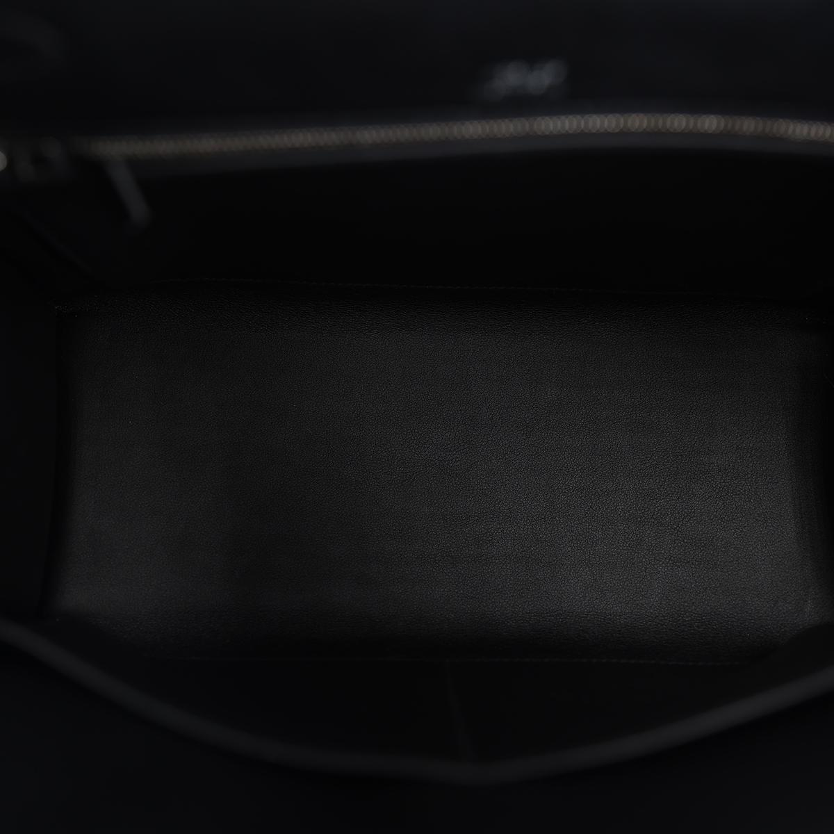 未使用保存品 HERMÈS 爱马仕 Kelly 28 89 黑色 Noir Swift牛皮 Toile H 帆布 银扣 Z刻 2021年 - 16