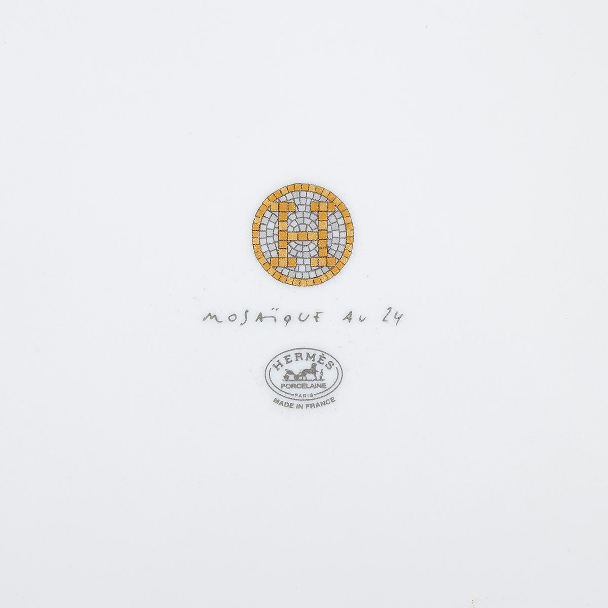 Brand New ( Rank N ) HERMÈS Mosaique au 24 gold tray, small model  Yellow Orange Gray White Porcelain - 5