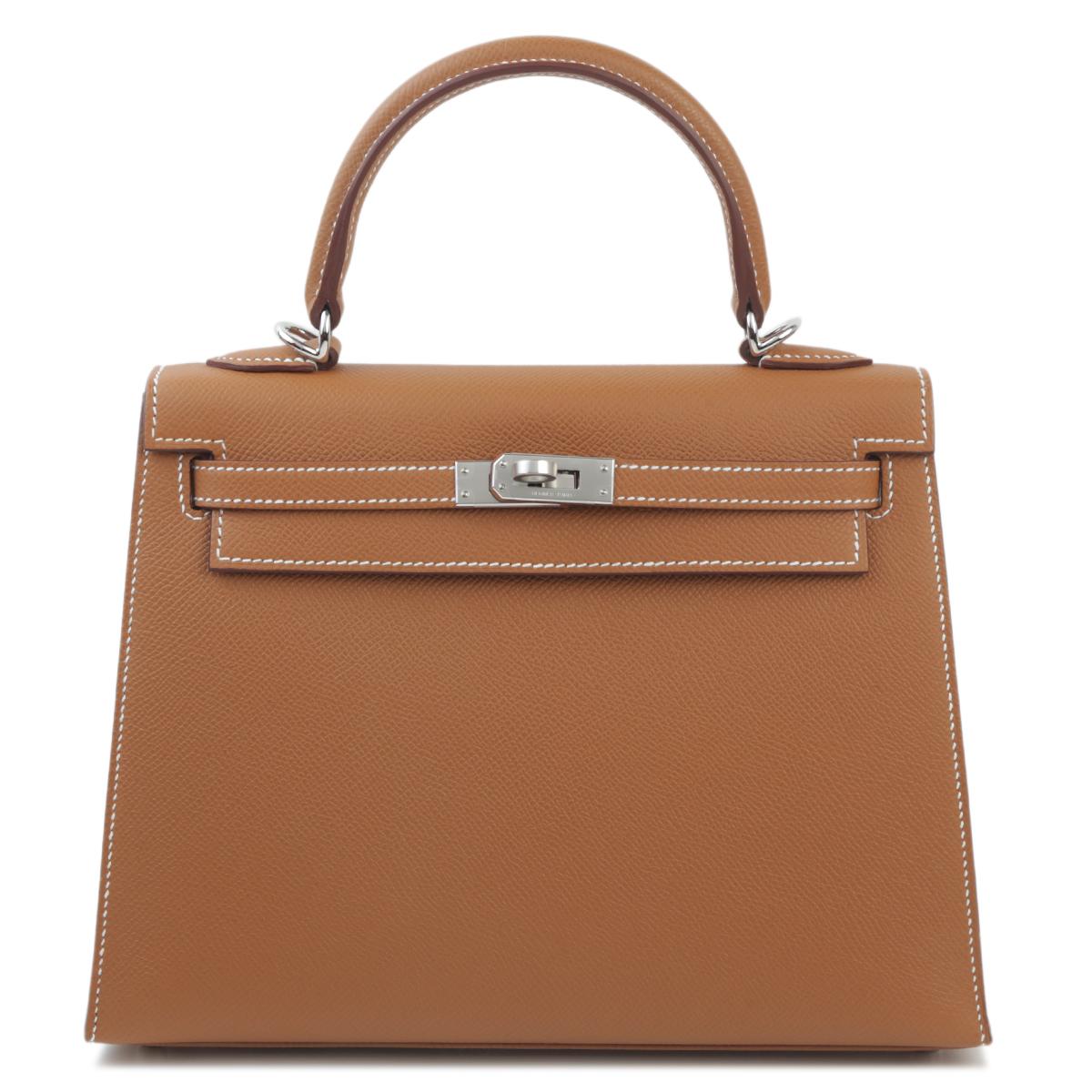 Brand New ( Rank N ) HERMÈS Kelly 25 Sellier Gold (37) Epsom Palladium hardware B (2023) - 1
