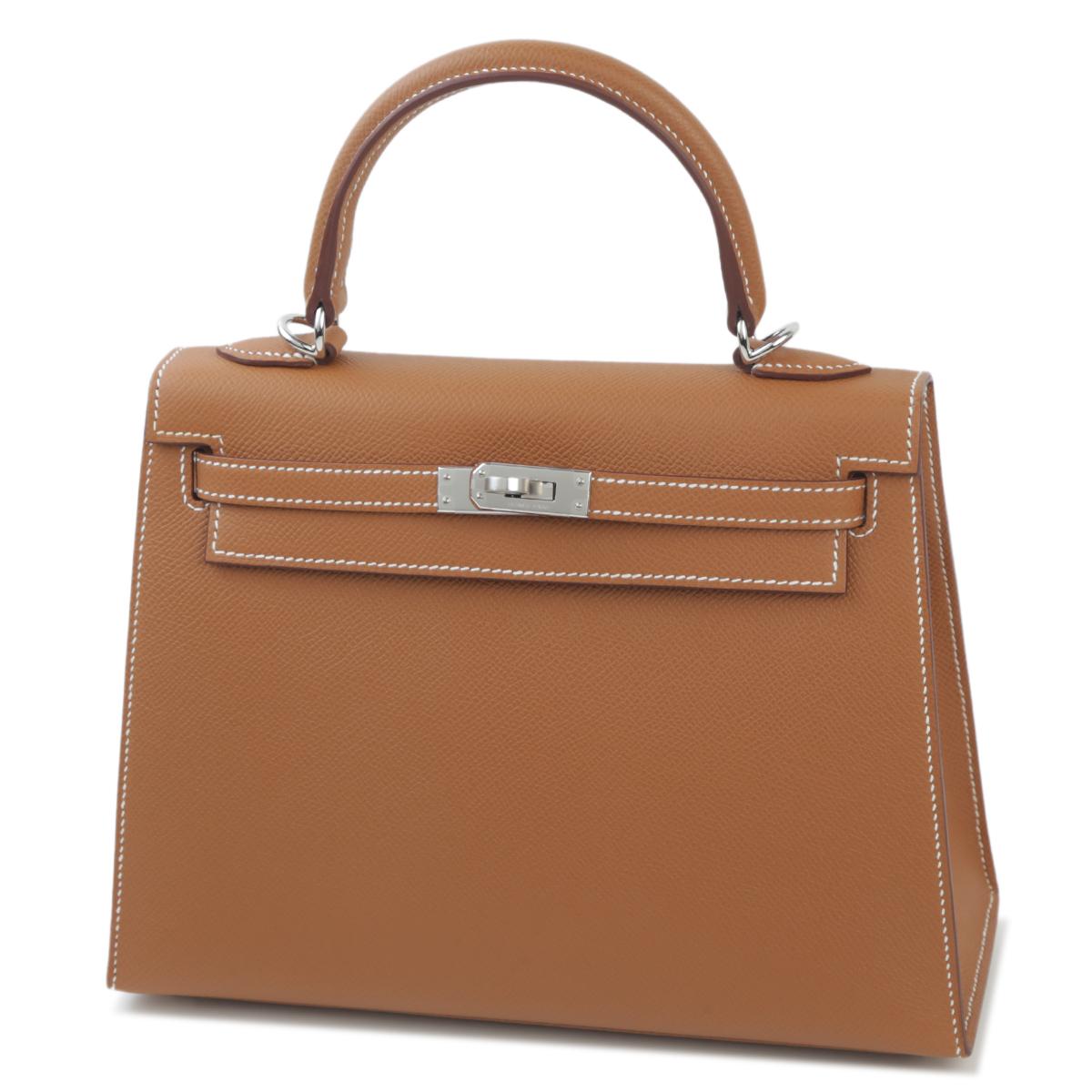 Brand New ( Rank N ) HERMÈS Kelly 25 Sellier Gold (37) Epsom Palladium hardware B (2023) - 2