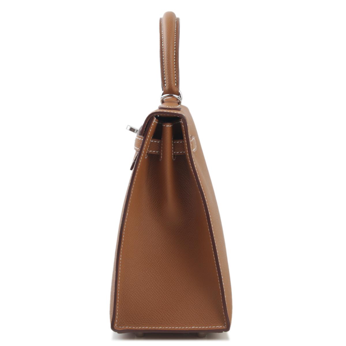 Brand New ( Rank N ) HERMÈS Kelly 25 Sellier Gold (37) Epsom Palladium hardware B (2023) - 4