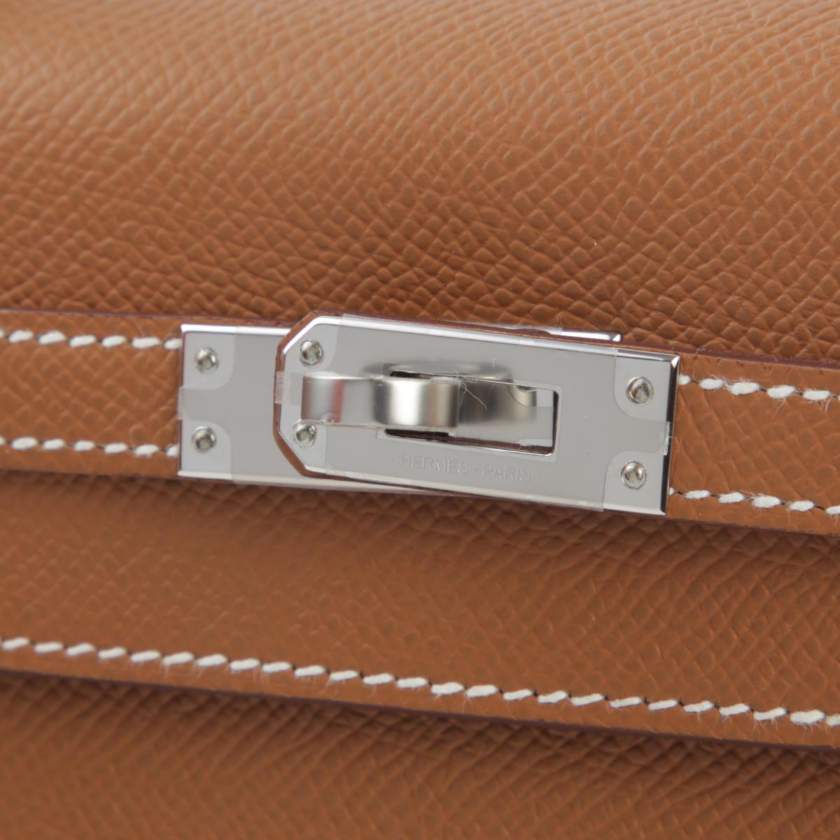Brand New ( Rank N ) HERMÈS Kelly 25 Sellier Gold (37) Epsom Palladium hardware B (2023) - 12