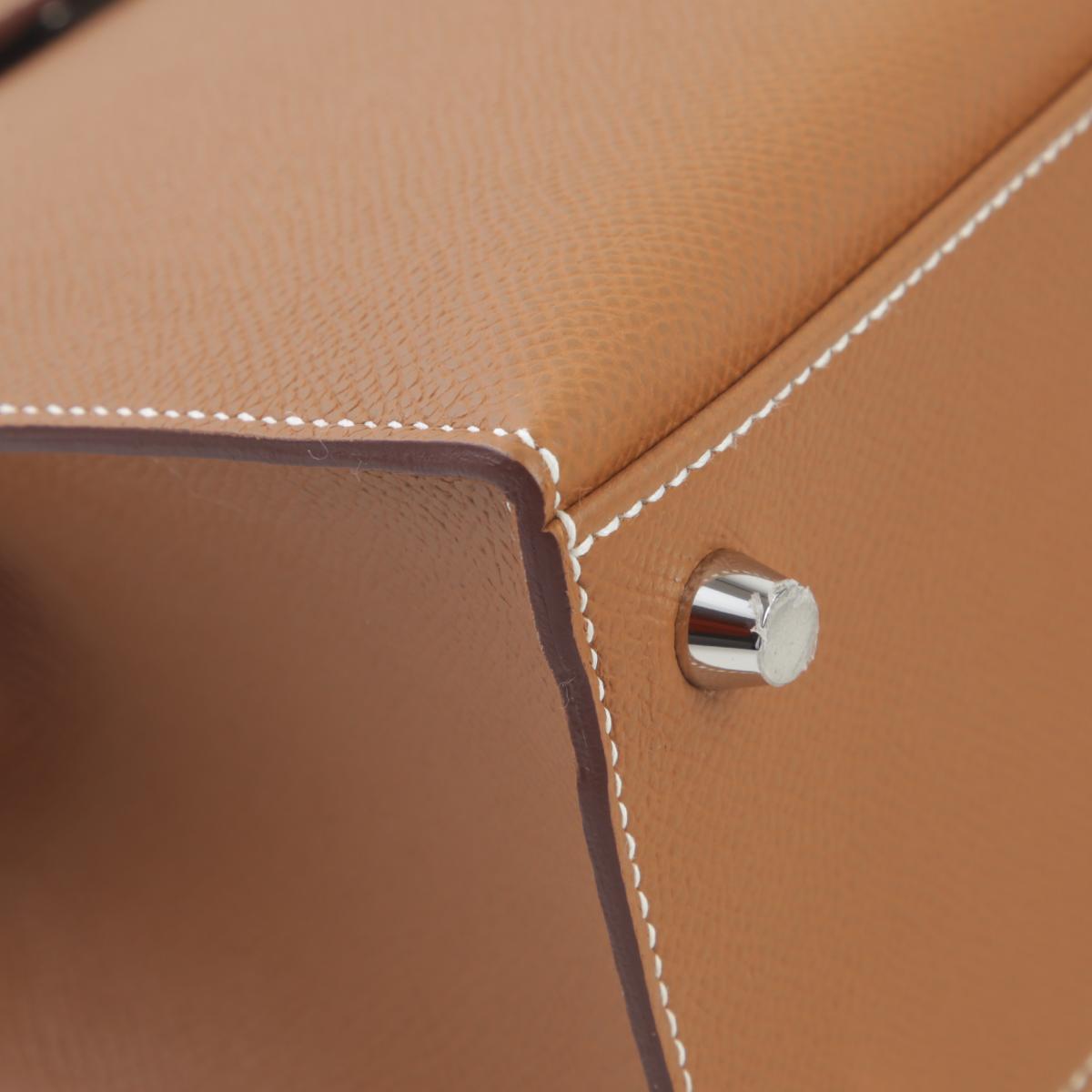 Brand New ( Rank N ) HERMÈS Kelly 25 Sellier Gold (37) Epsom Palladium hardware B (2023) - 8