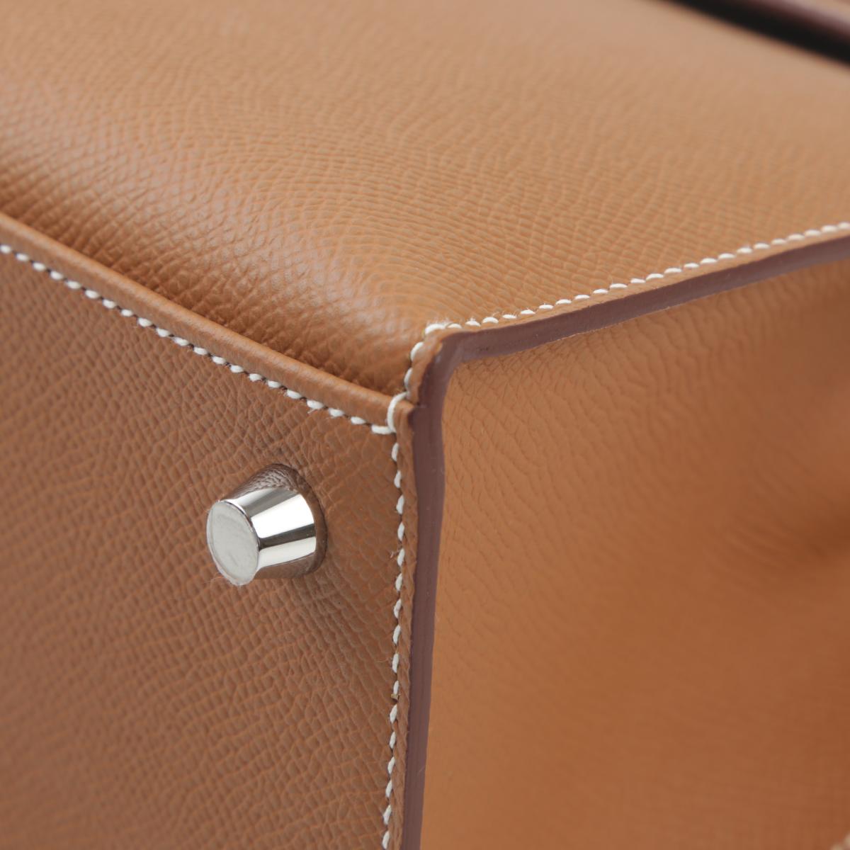 Brand New ( Rank N ) HERMÈS Kelly 25 Sellier Gold (37) Epsom Palladium hardware B (2023) - 9