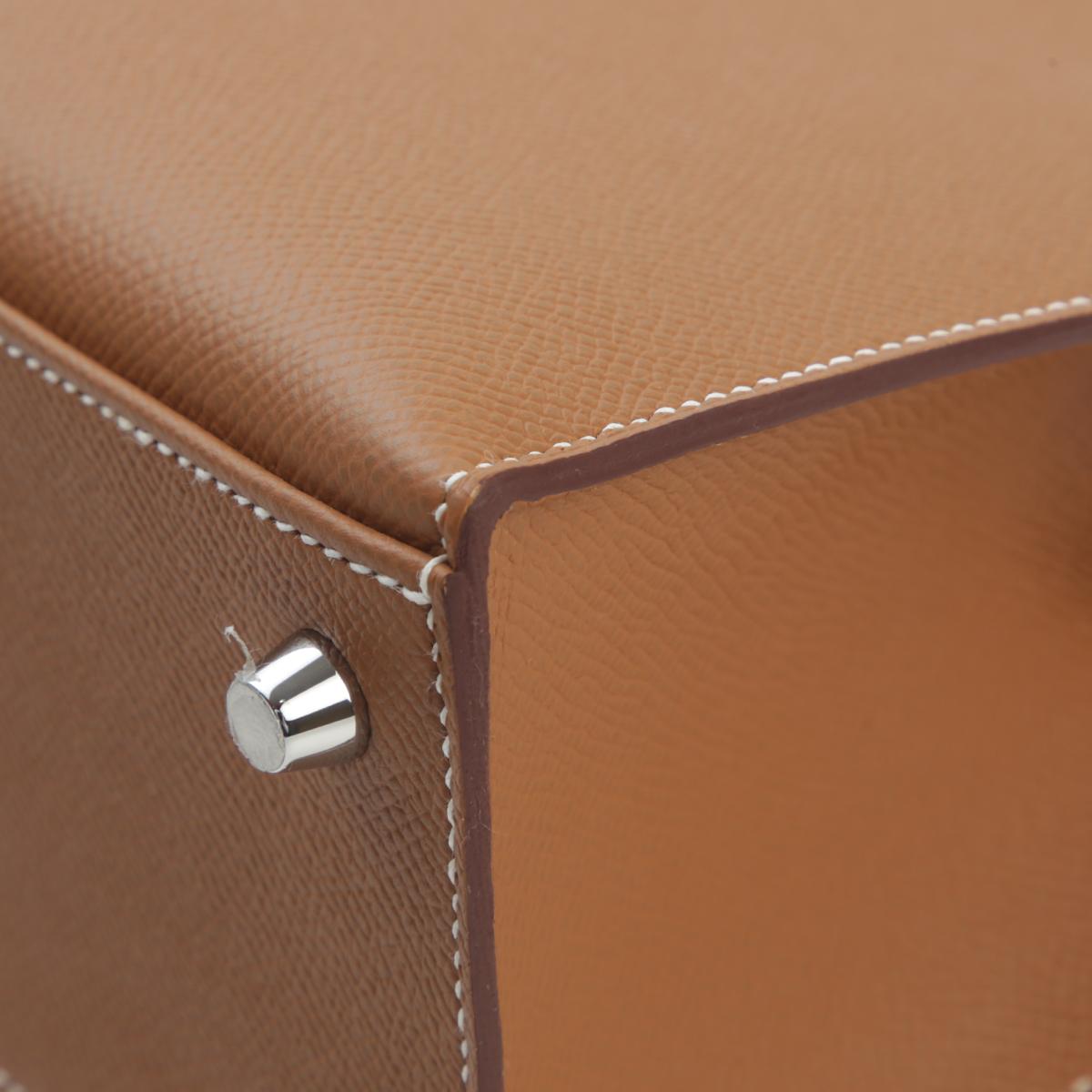Brand New ( Rank N ) HERMÈS Kelly 25 Sellier Gold (37) Epsom Palladium hardware B (2023) - 11