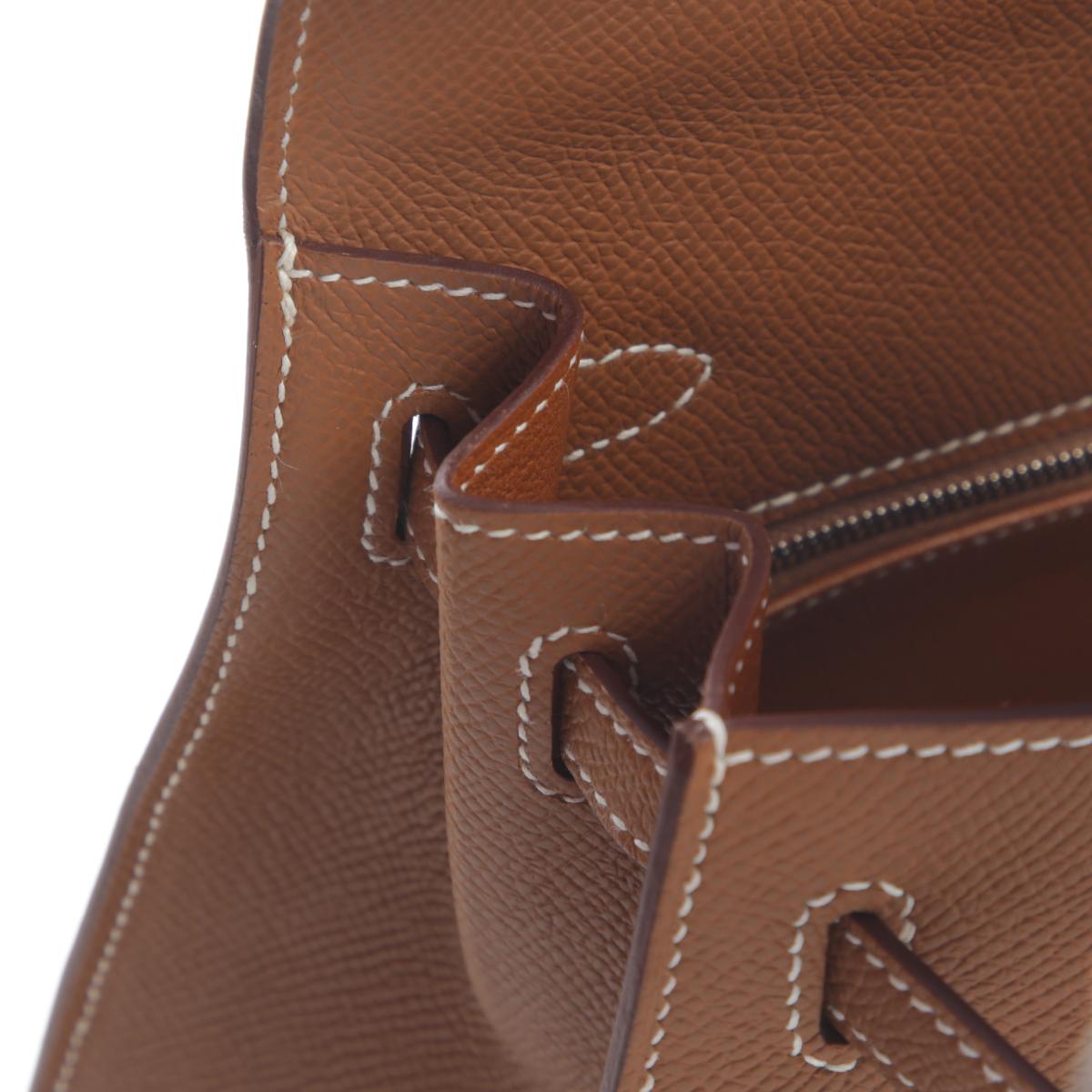 Brand New ( Rank N ) HERMÈS Kelly 25 Sellier Gold (37) Epsom Palladium hardware B (2023) - 16