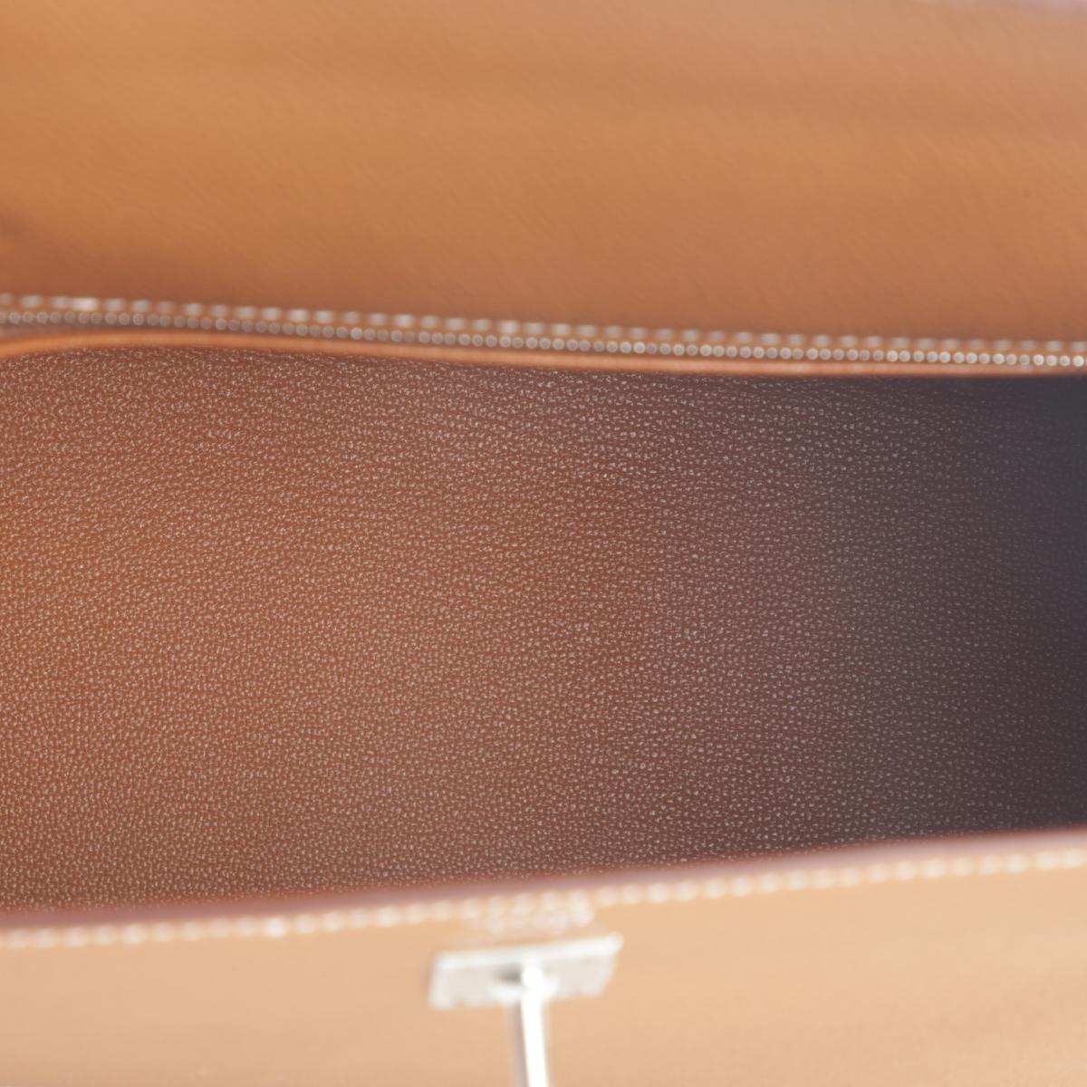 Brand New ( Rank N ) HERMÈS Kelly 25 Sellier Gold (37) Epsom Palladium hardware B (2023) - 14