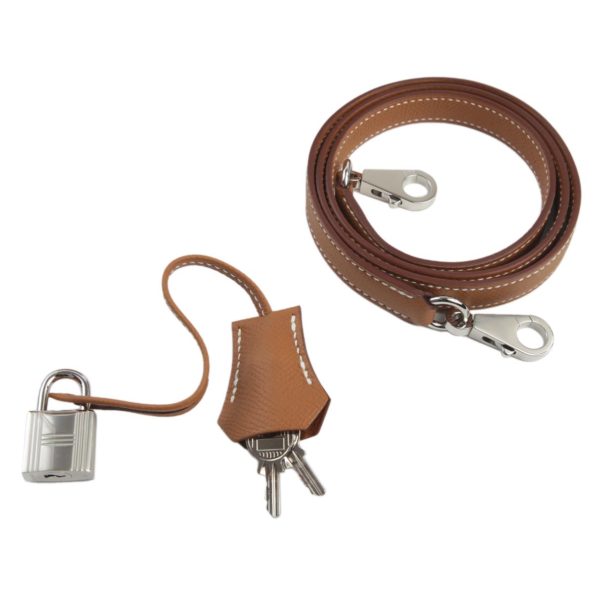 Brand New ( Rank N ) HERMÈS Kelly 25 Sellier Gold (37) Epsom Palladium hardware B (2023) - 18