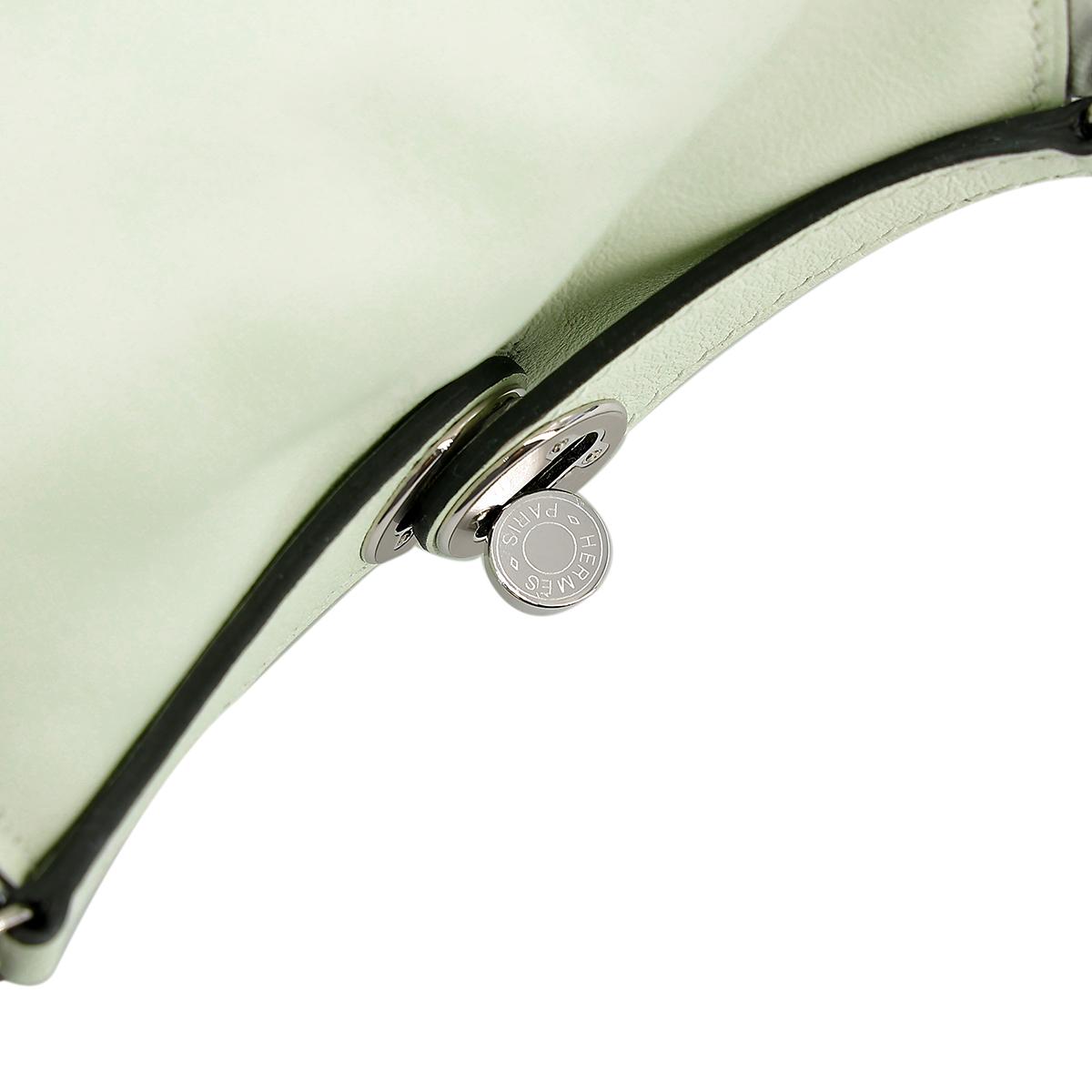 Excellent ( Rank SA ) HERMÈS Mini Lindy Vert Fizz (0S) Swift Palladium hardware U (2022) - 13