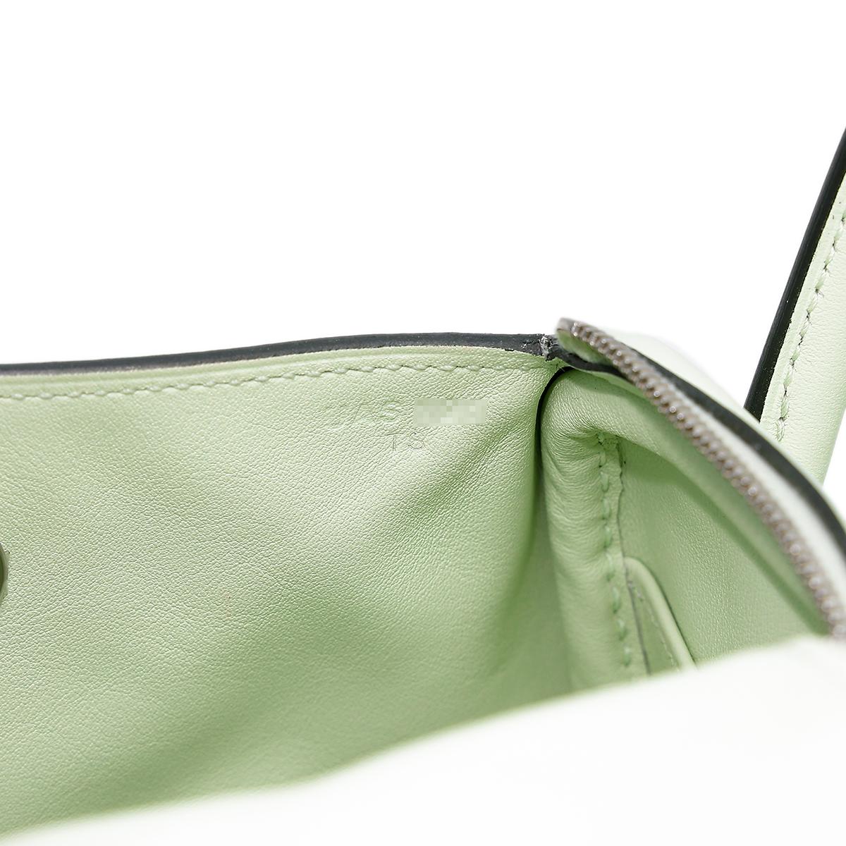 Excellent ( Rank SA ) HERMÈS Mini Lindy Vert Fizz (0S) Swift Palladium hardware U (2022) - 17